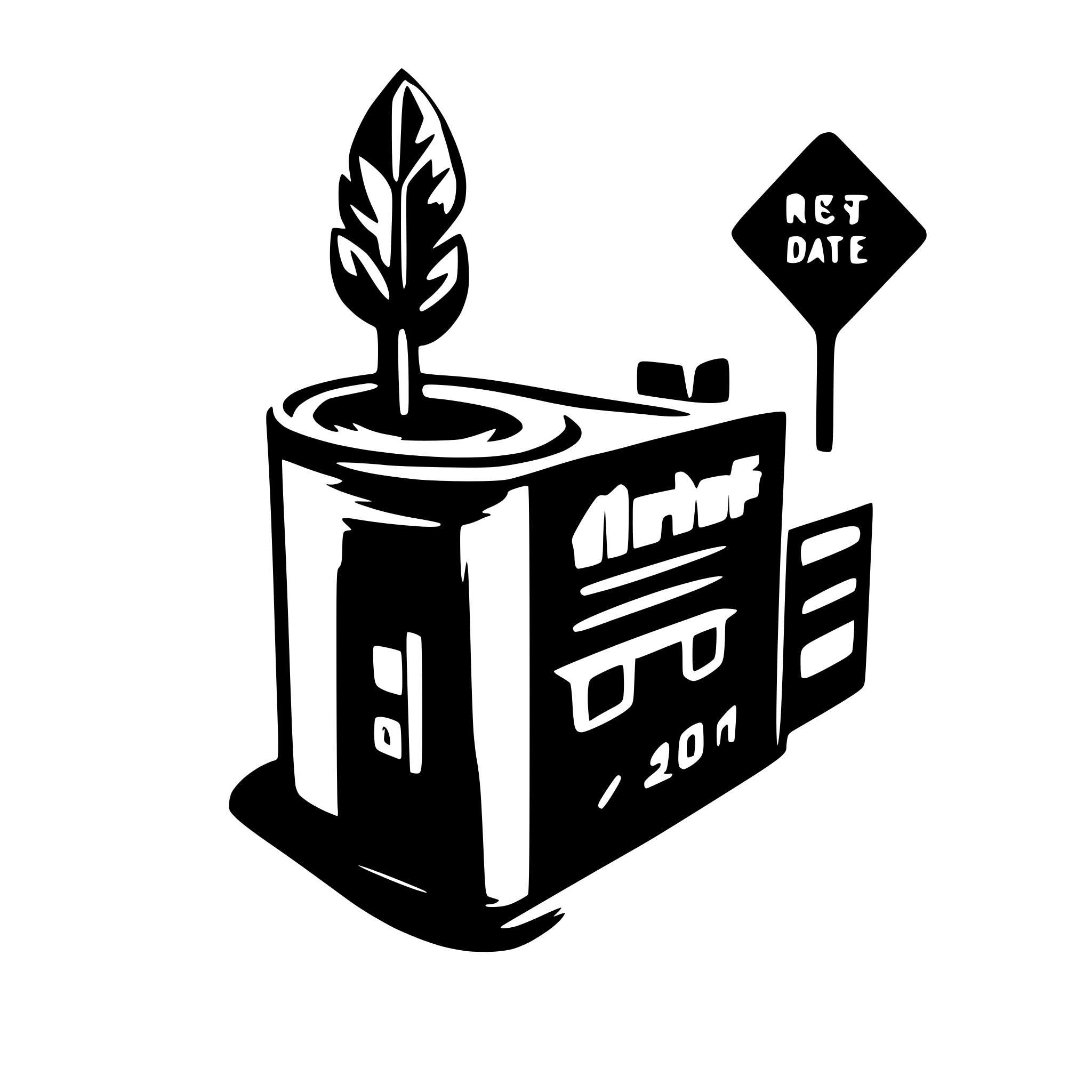 AI-generated SVG of a reset date minimal black