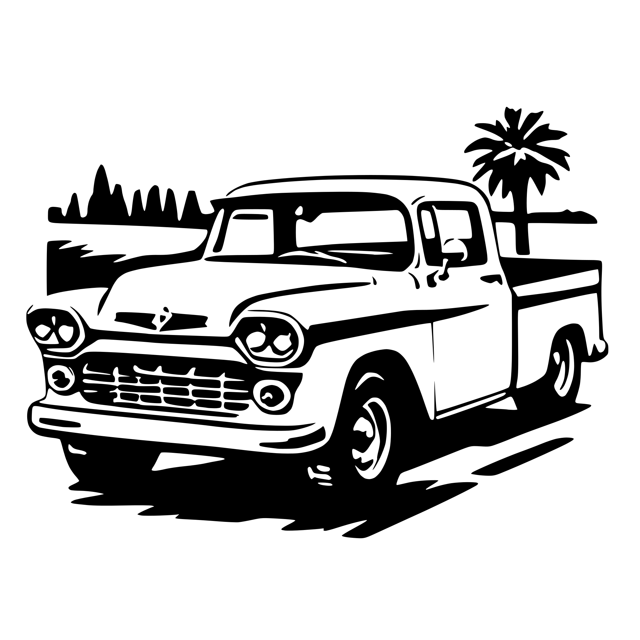AI-generated SVG of a 1959 fleetside pickup