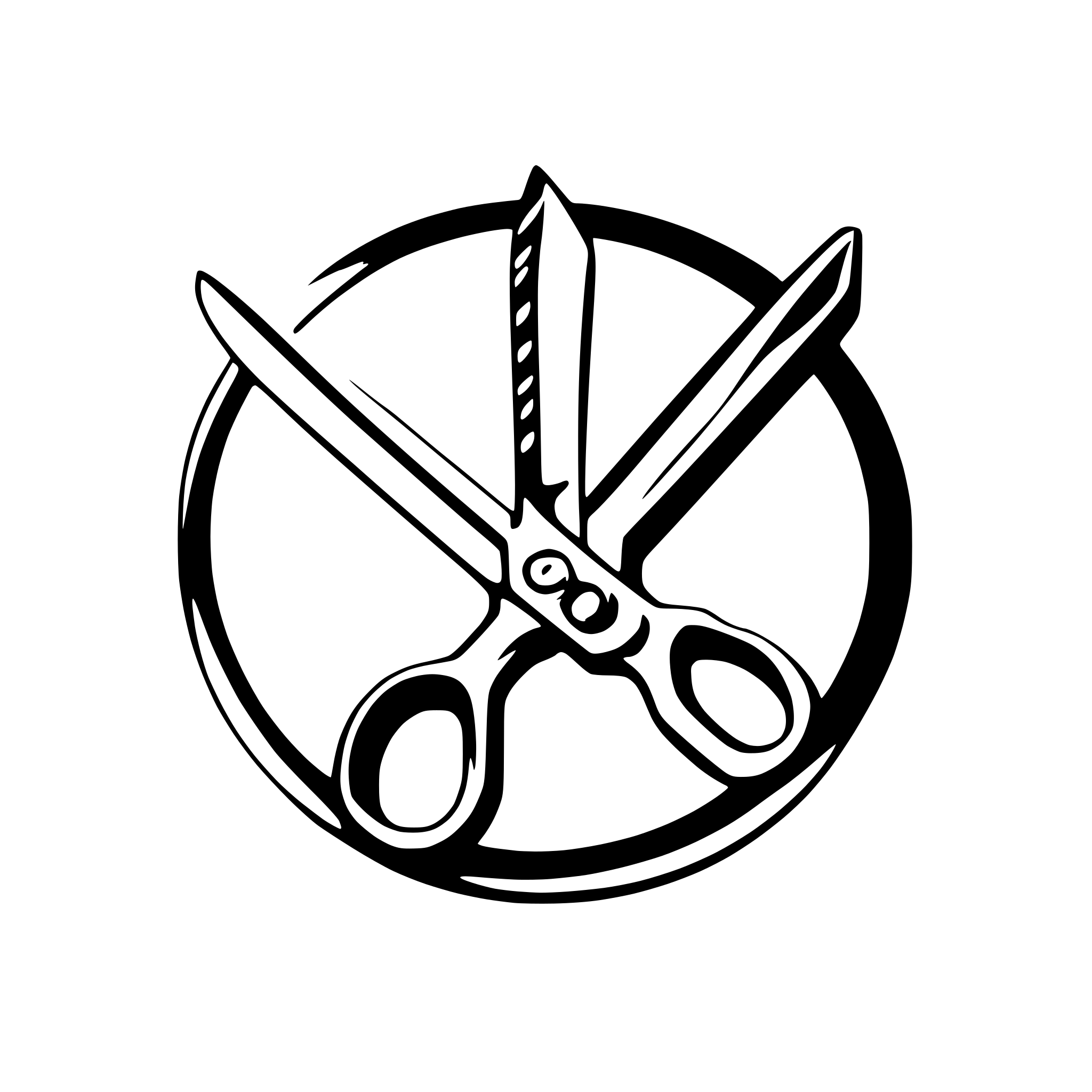 AI-generated SVG of a recreate this scissors cutting a ribbon logo