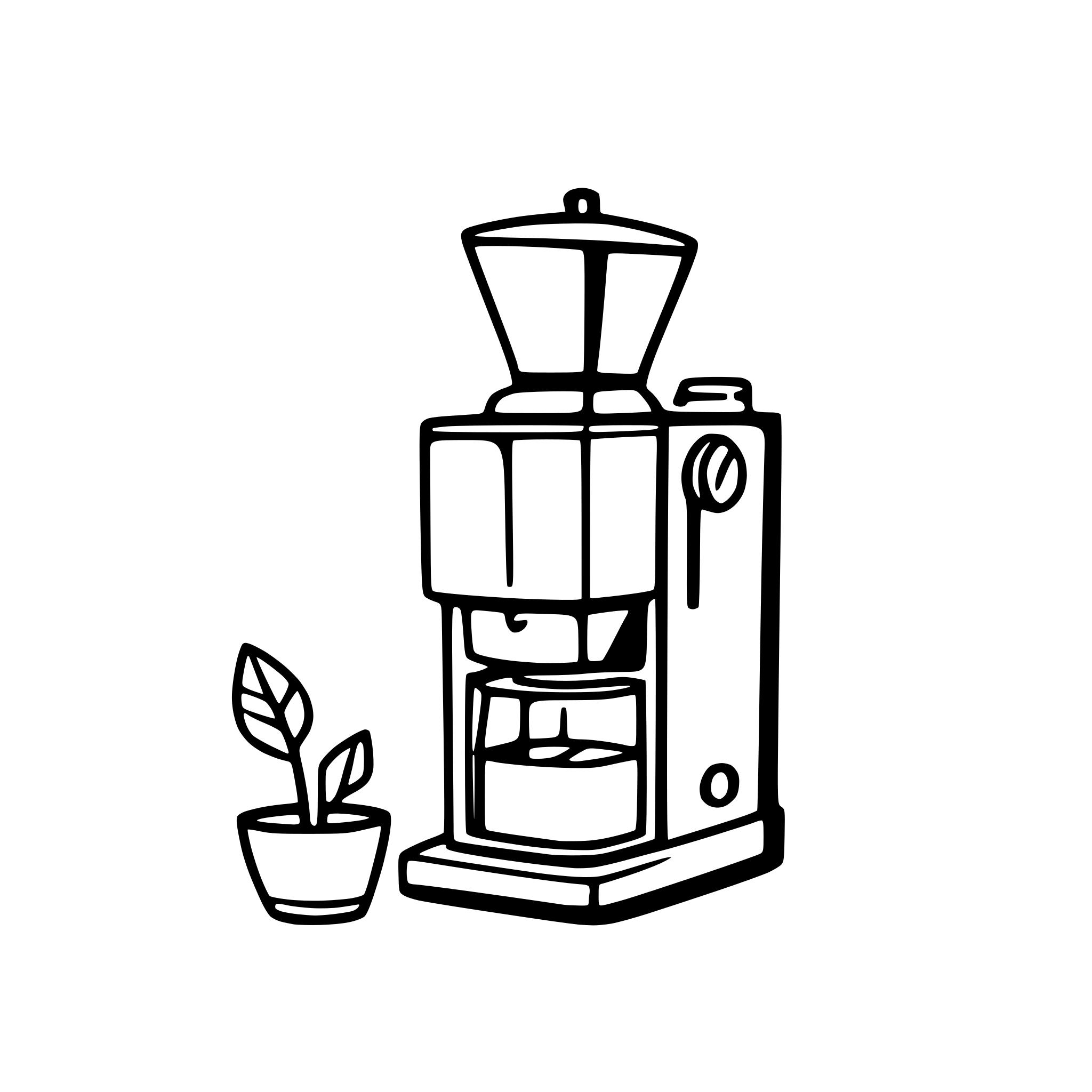 AI-generated SVG of 'modern electric coffee grinder'