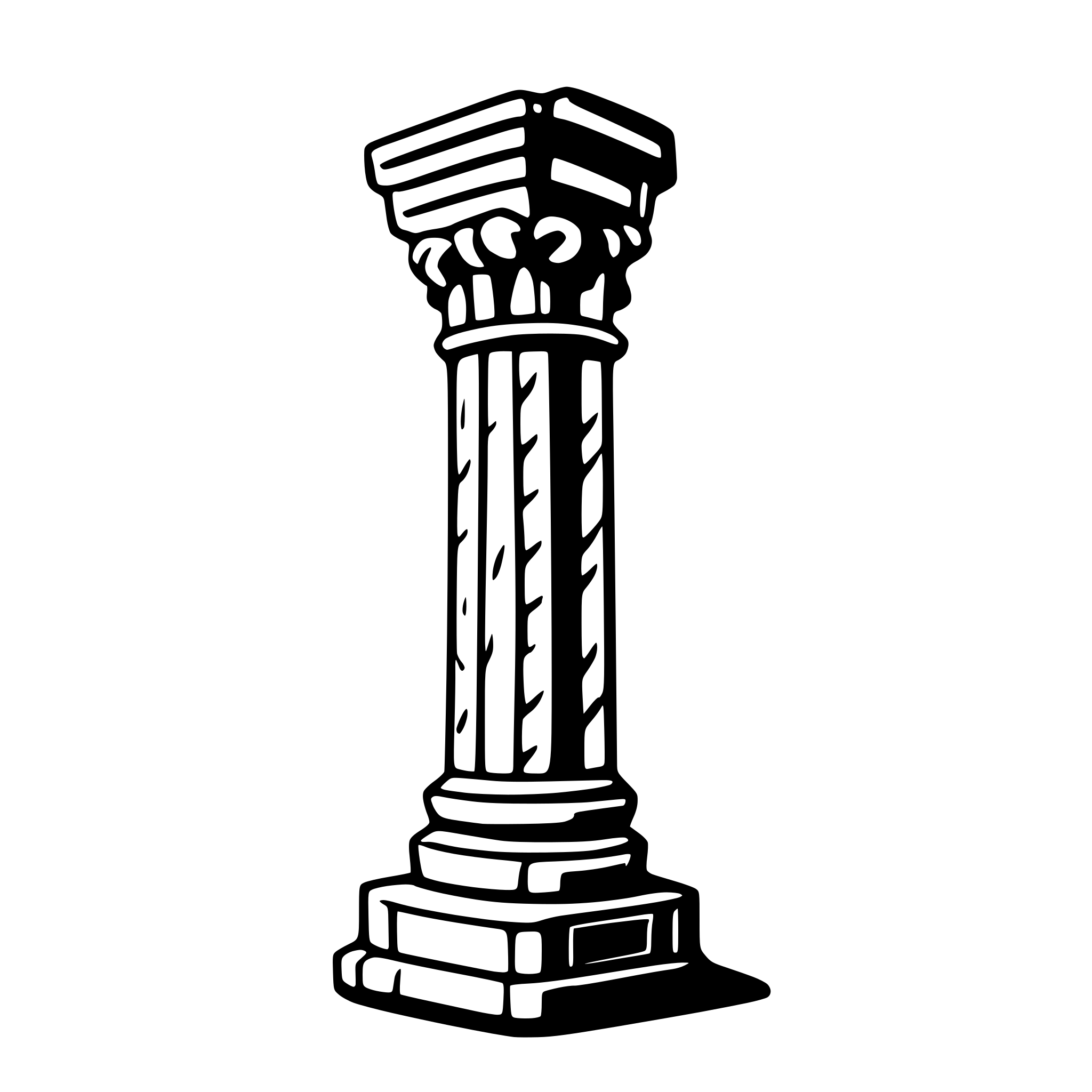 AI-generated SVG of a tall roman column no background