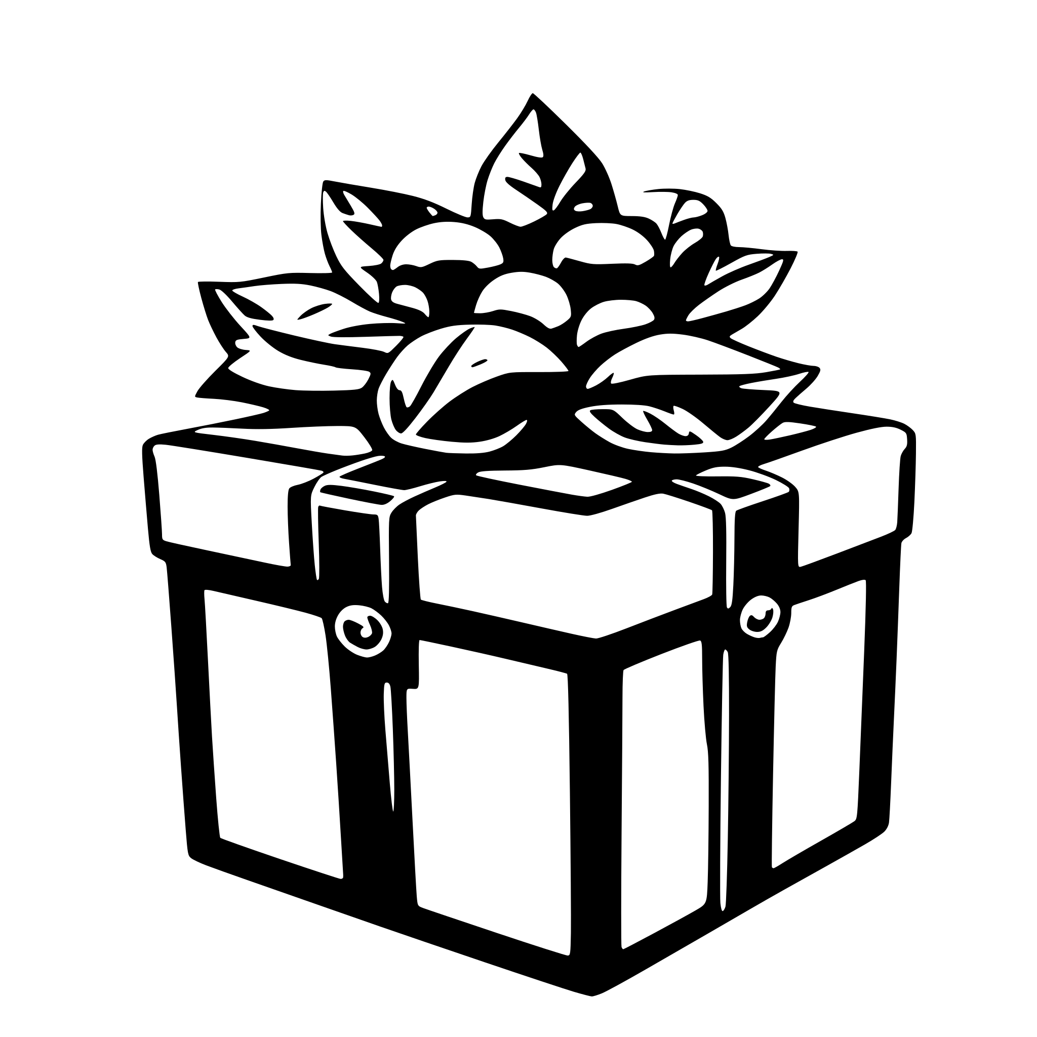 AI-generated SVG of 'duolingo style gift box'