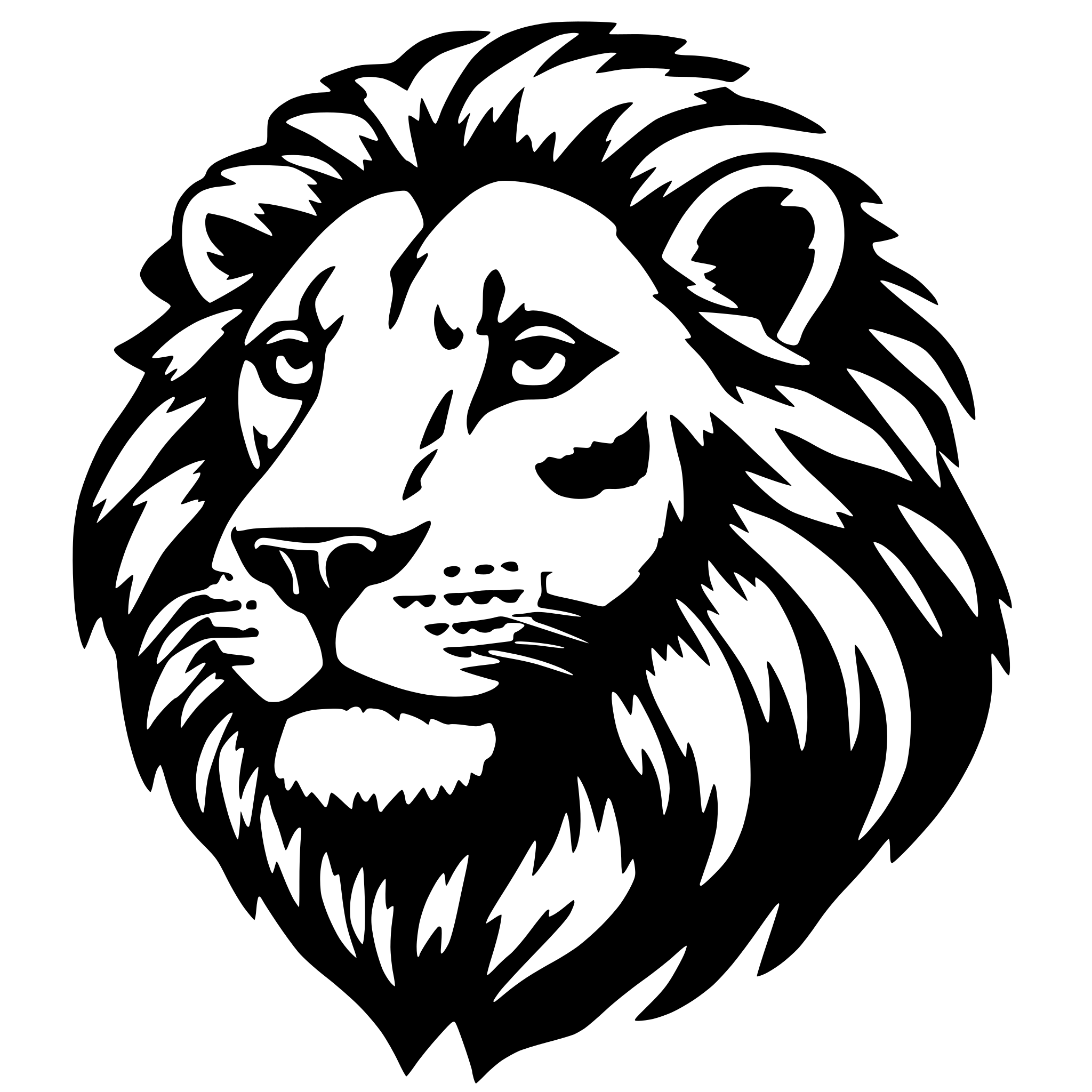 AI-generated SVG of a lion head