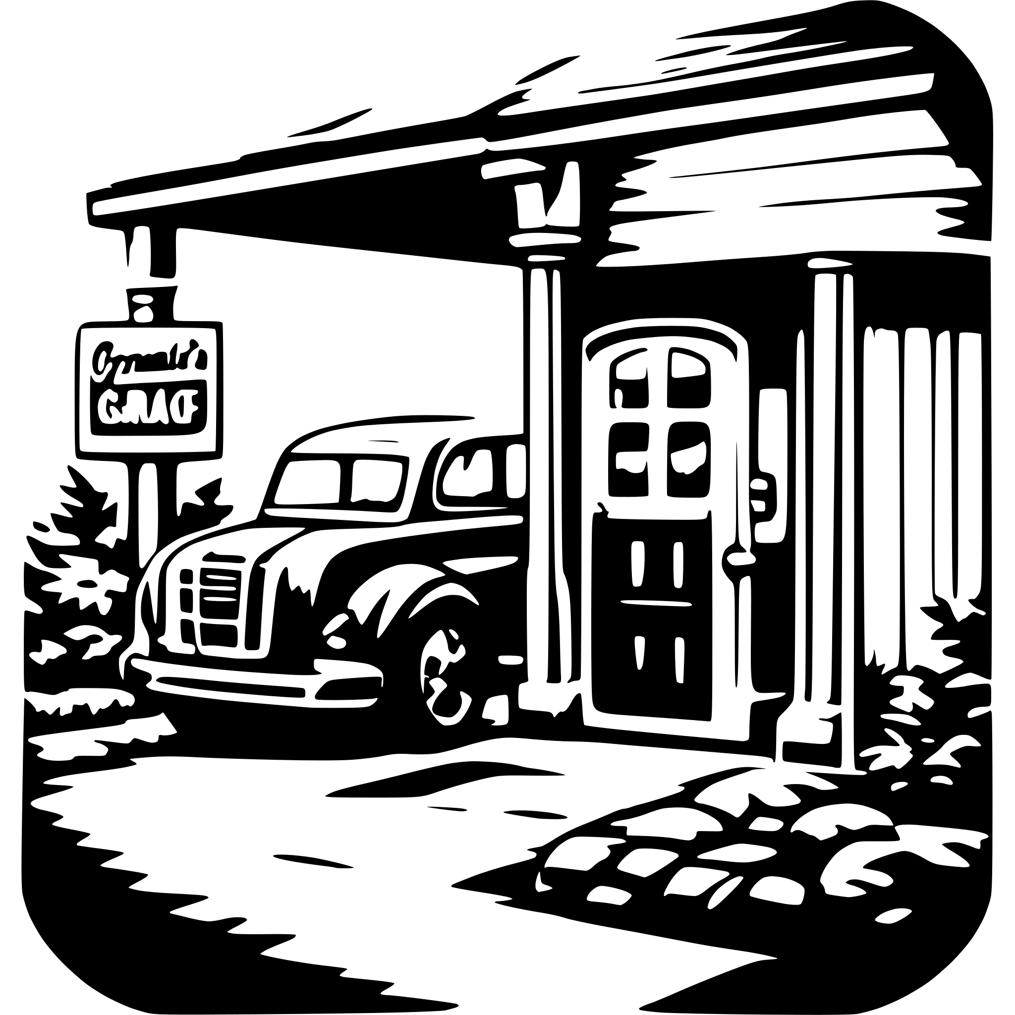 AI-generated SVG of a grandma's garage