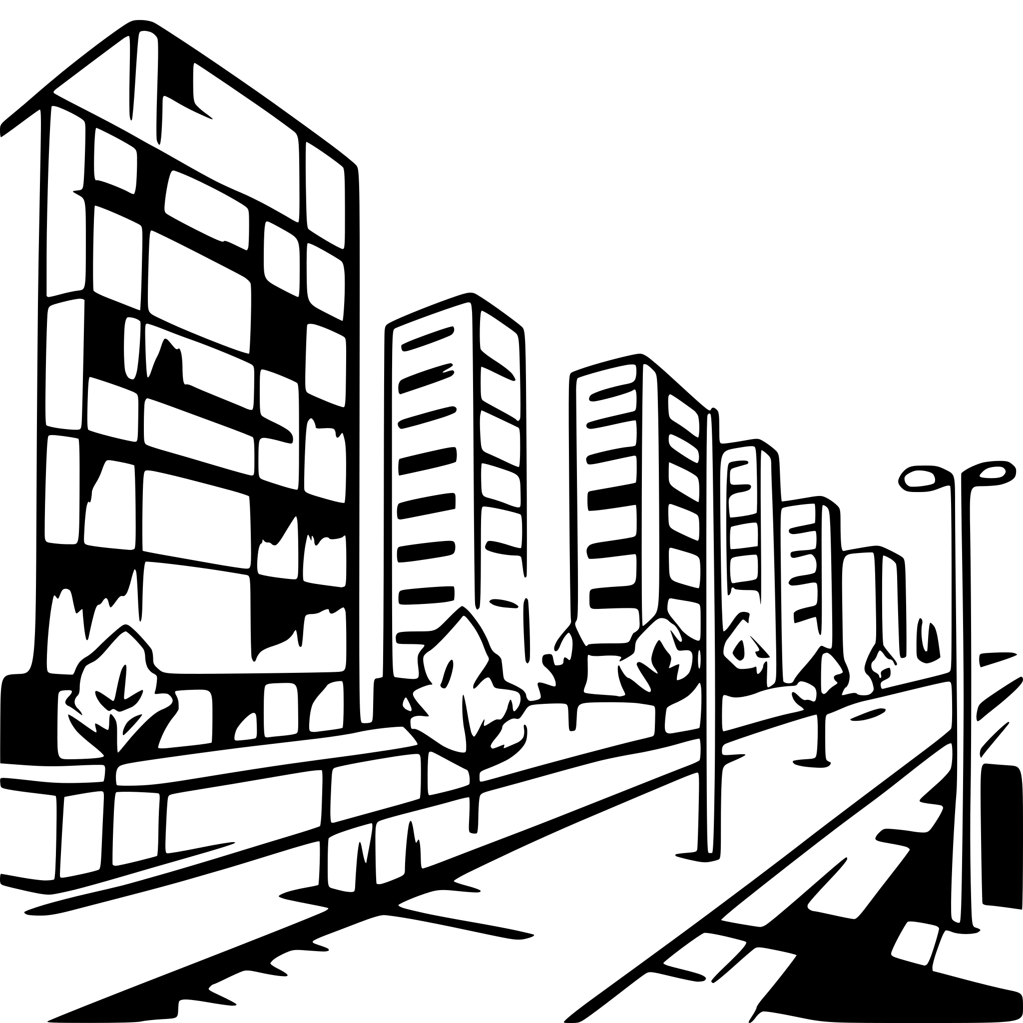 AI-generated SVG of a business district