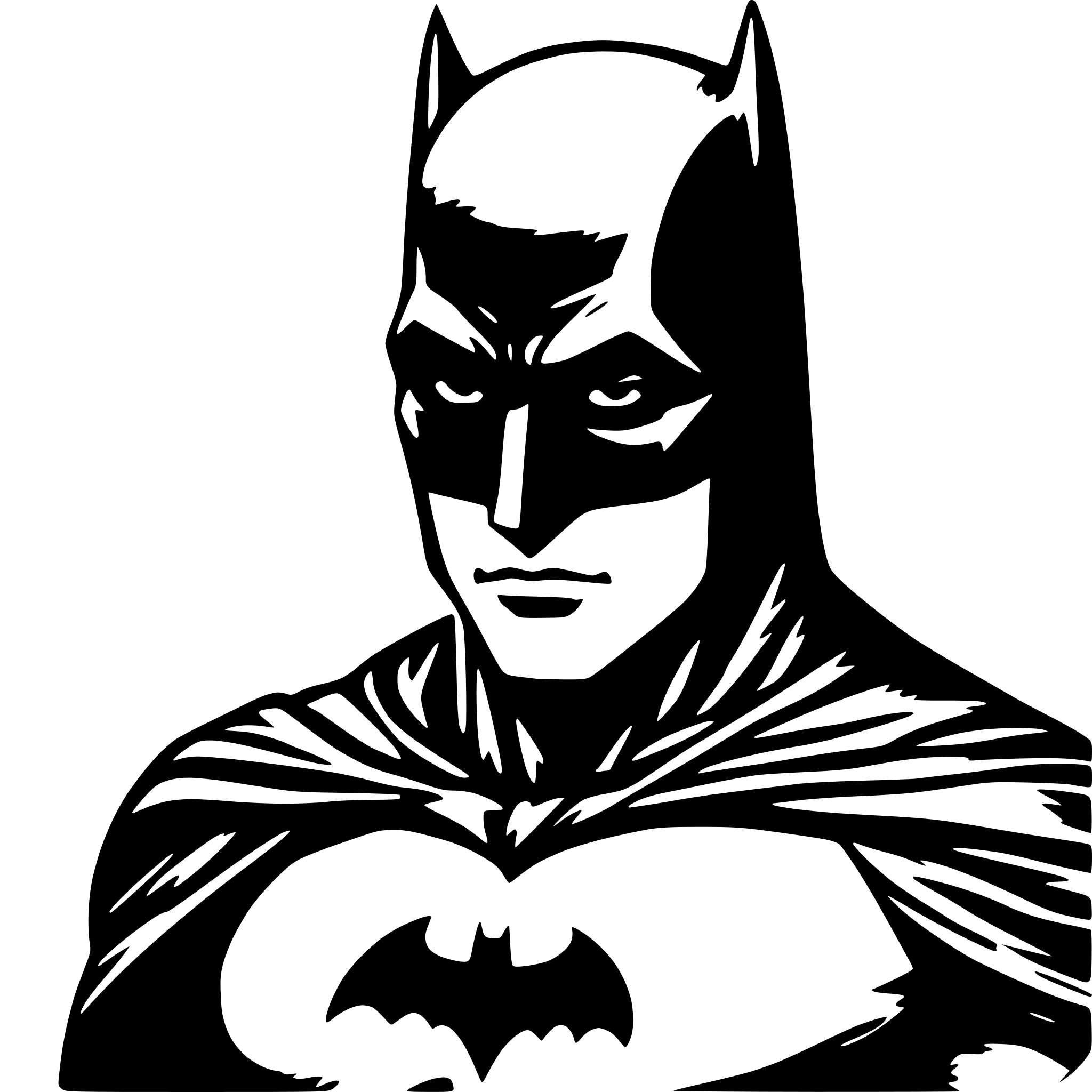 AI-generated SVG of a Batman, the comic style