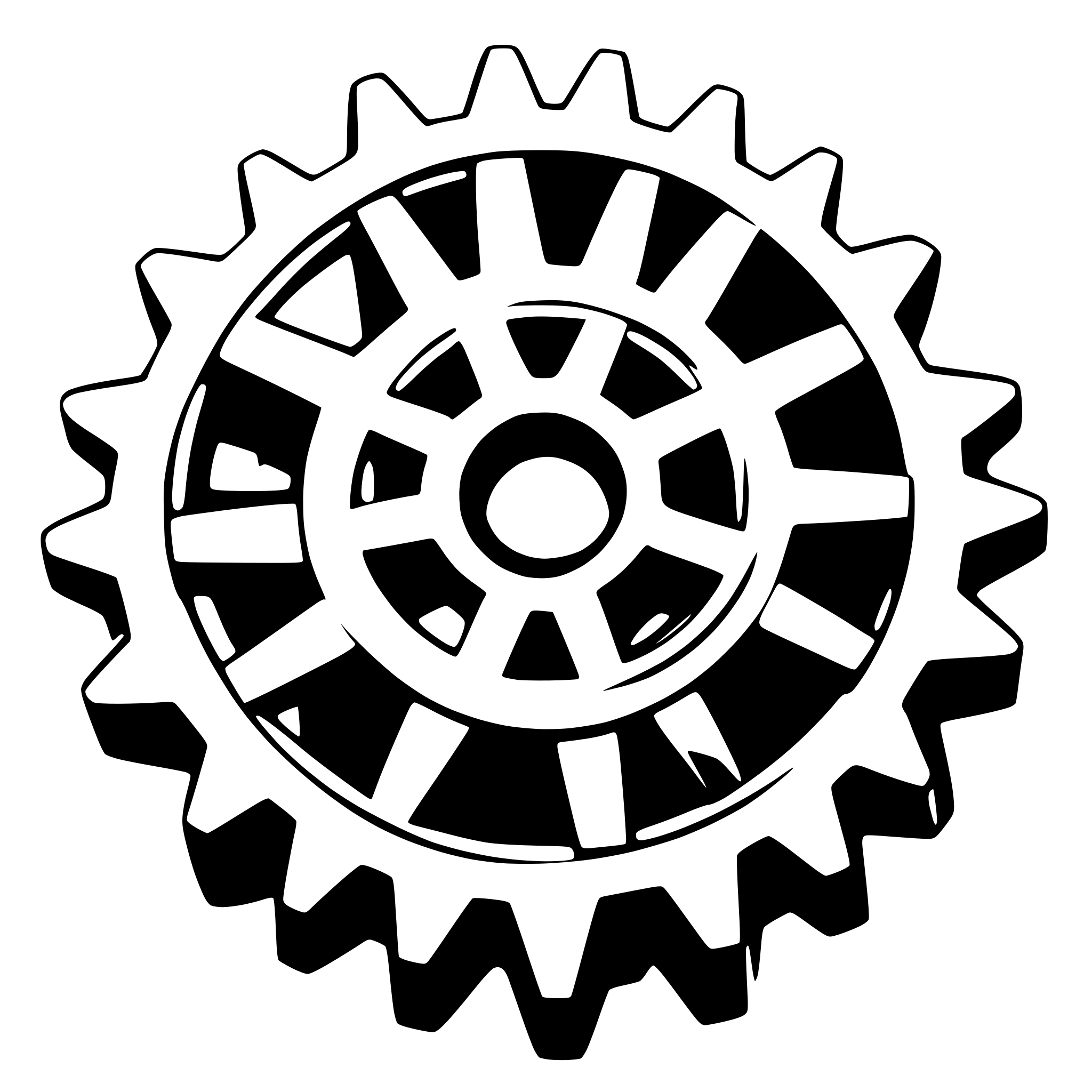 AI-generated SVG of 'a gear with 12 teeth technical drawing'