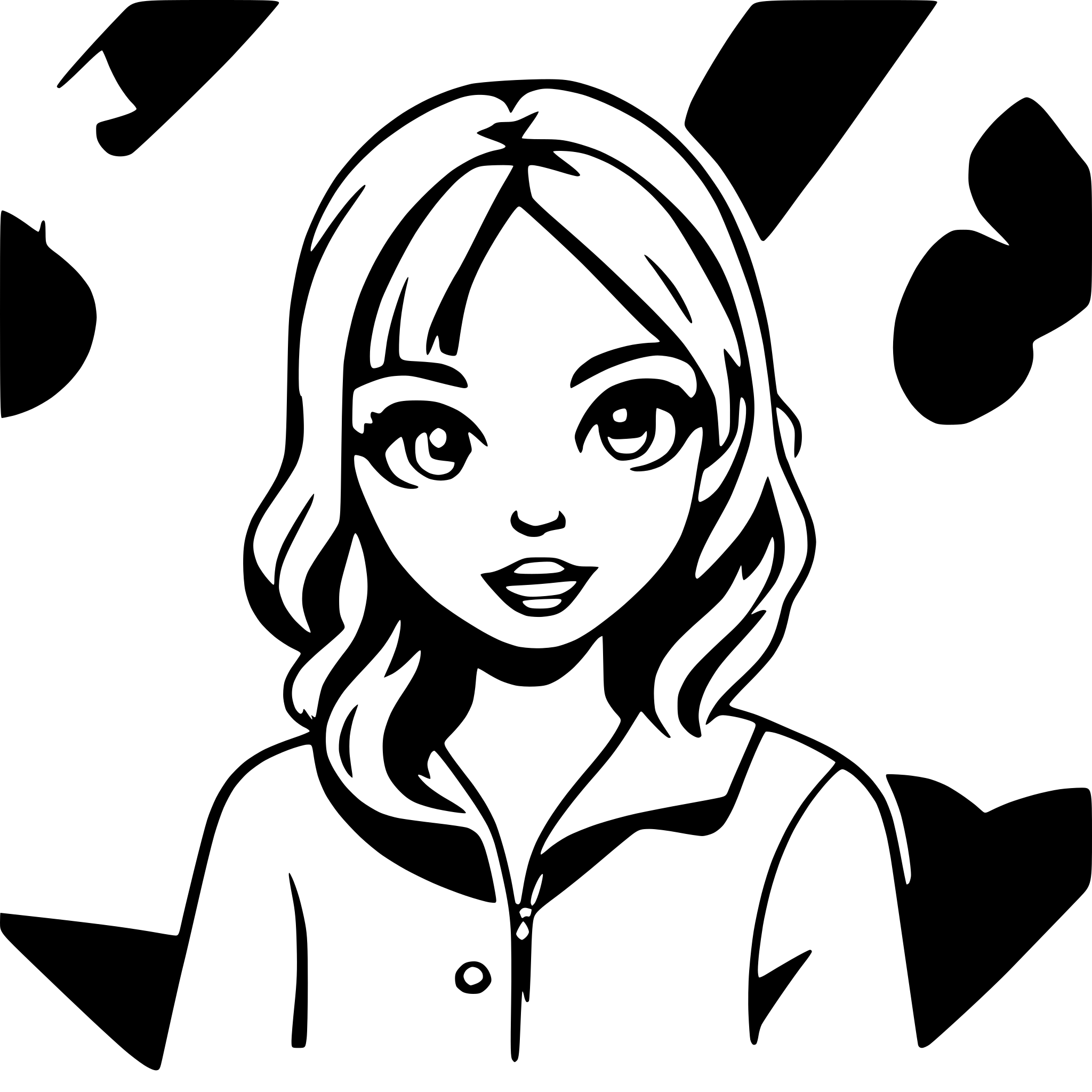 AI-generated SVG of 'simple 2d girl cartoonish'