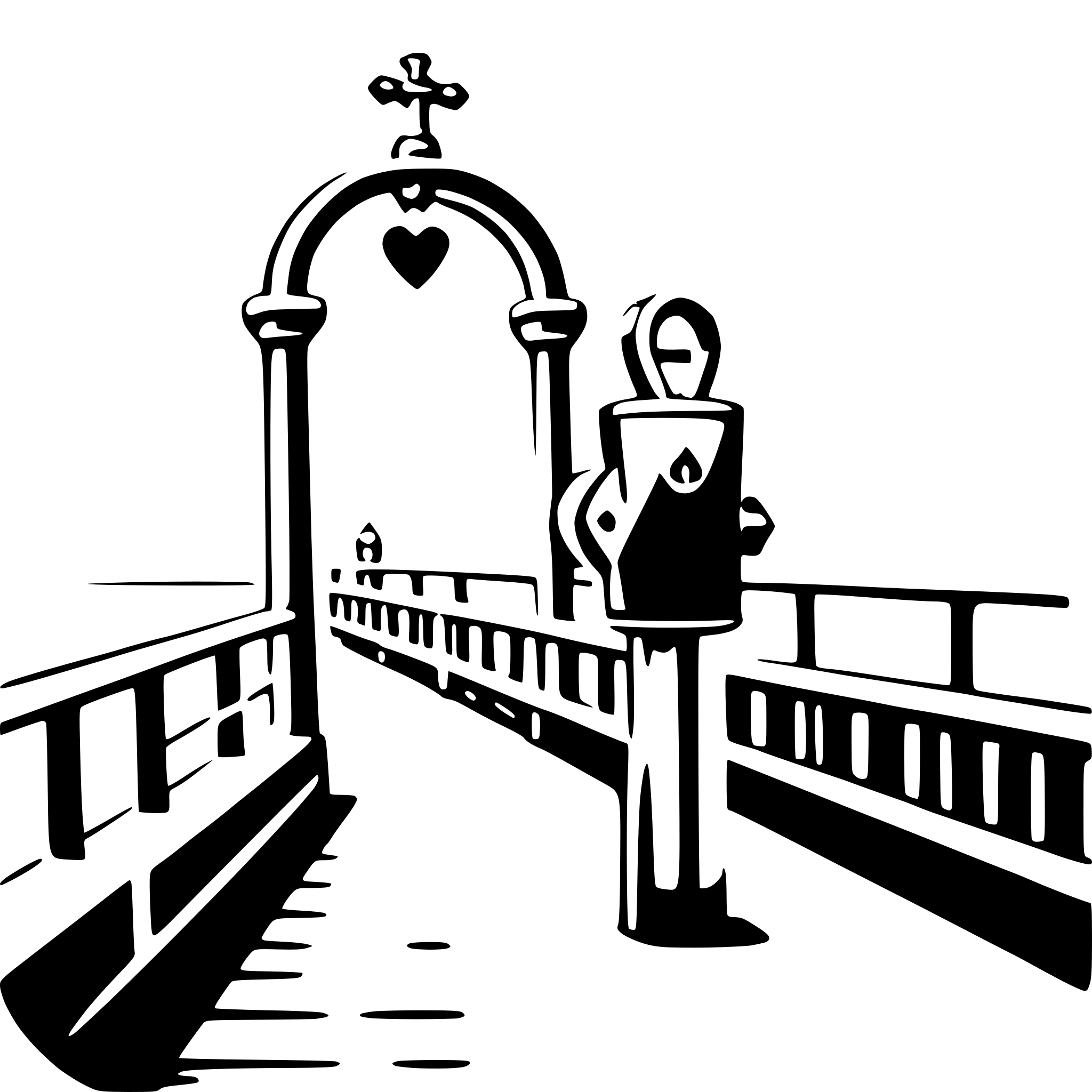 AI-generated SVG of a love lock bridge