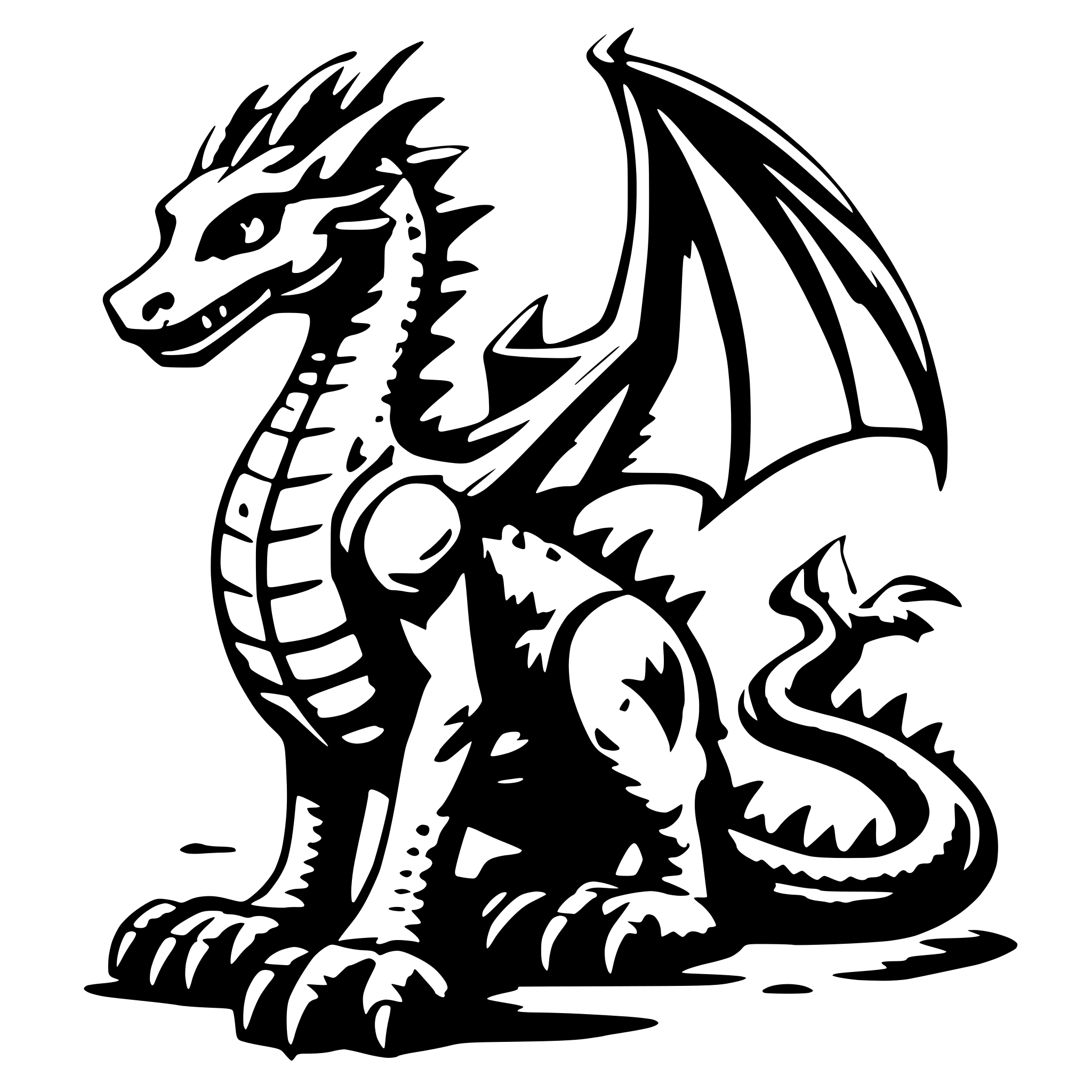 AI-generated SVG of 'a full body dragon'