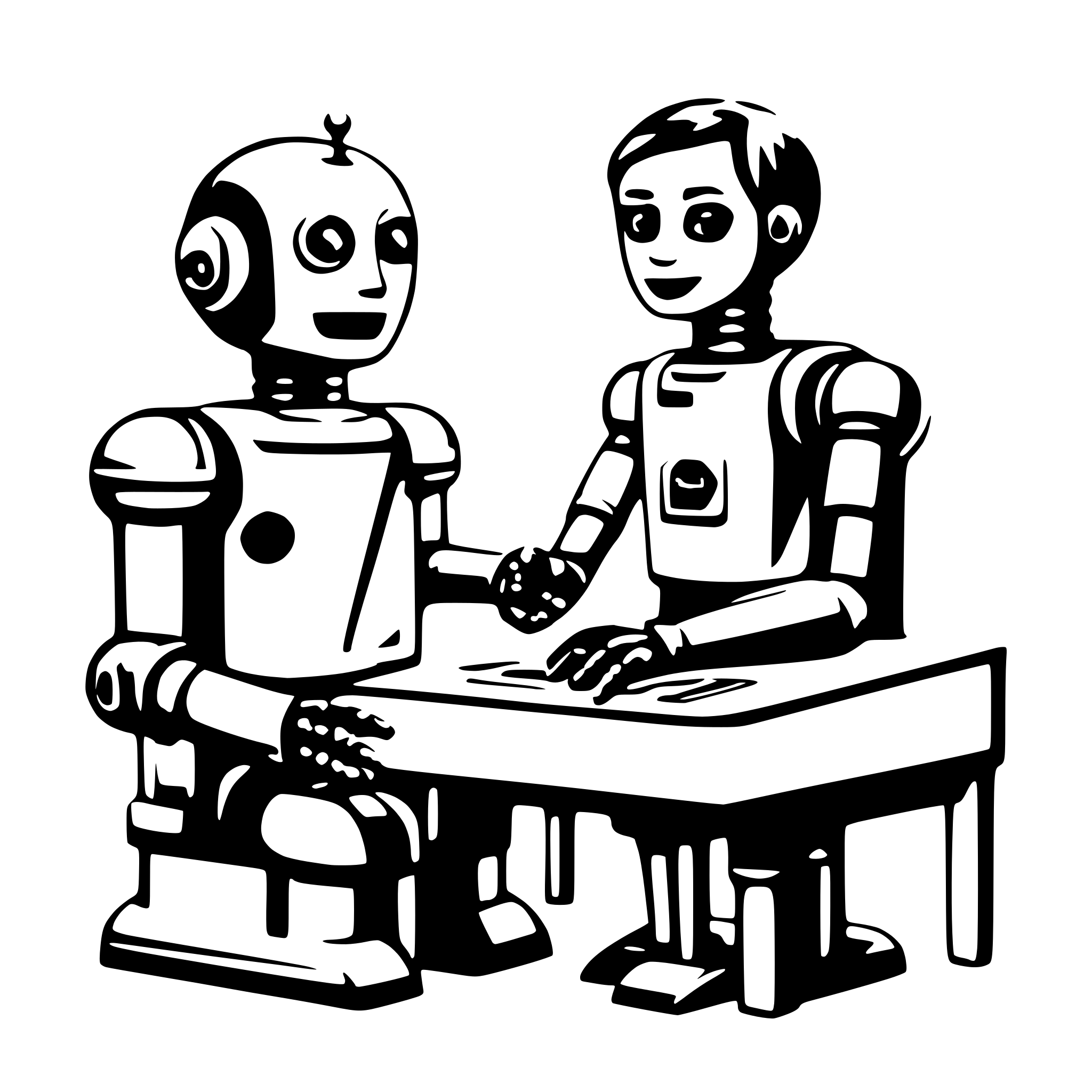 AI-generated SVG of 'A ai robot is teacher teaching human'