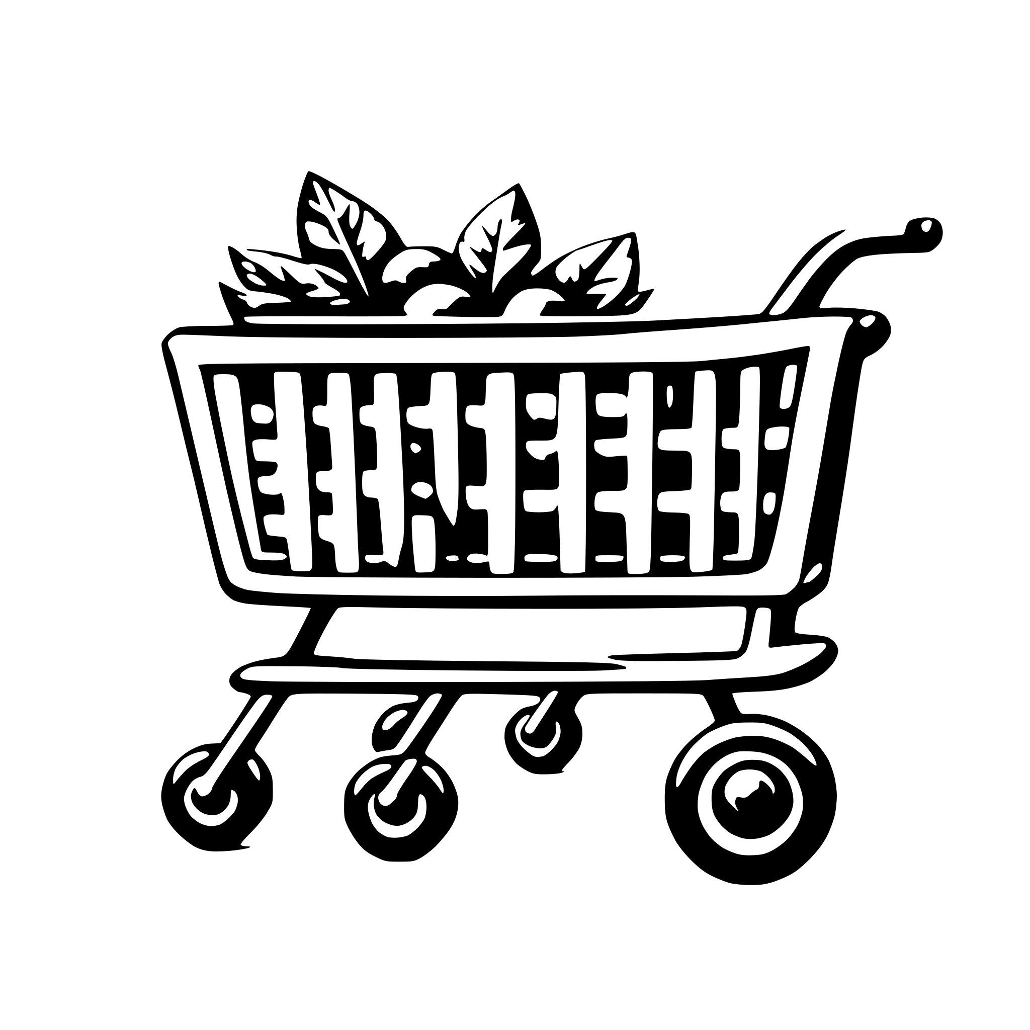 AI-generated SVG of 'handdrawn 2d shopping cart'