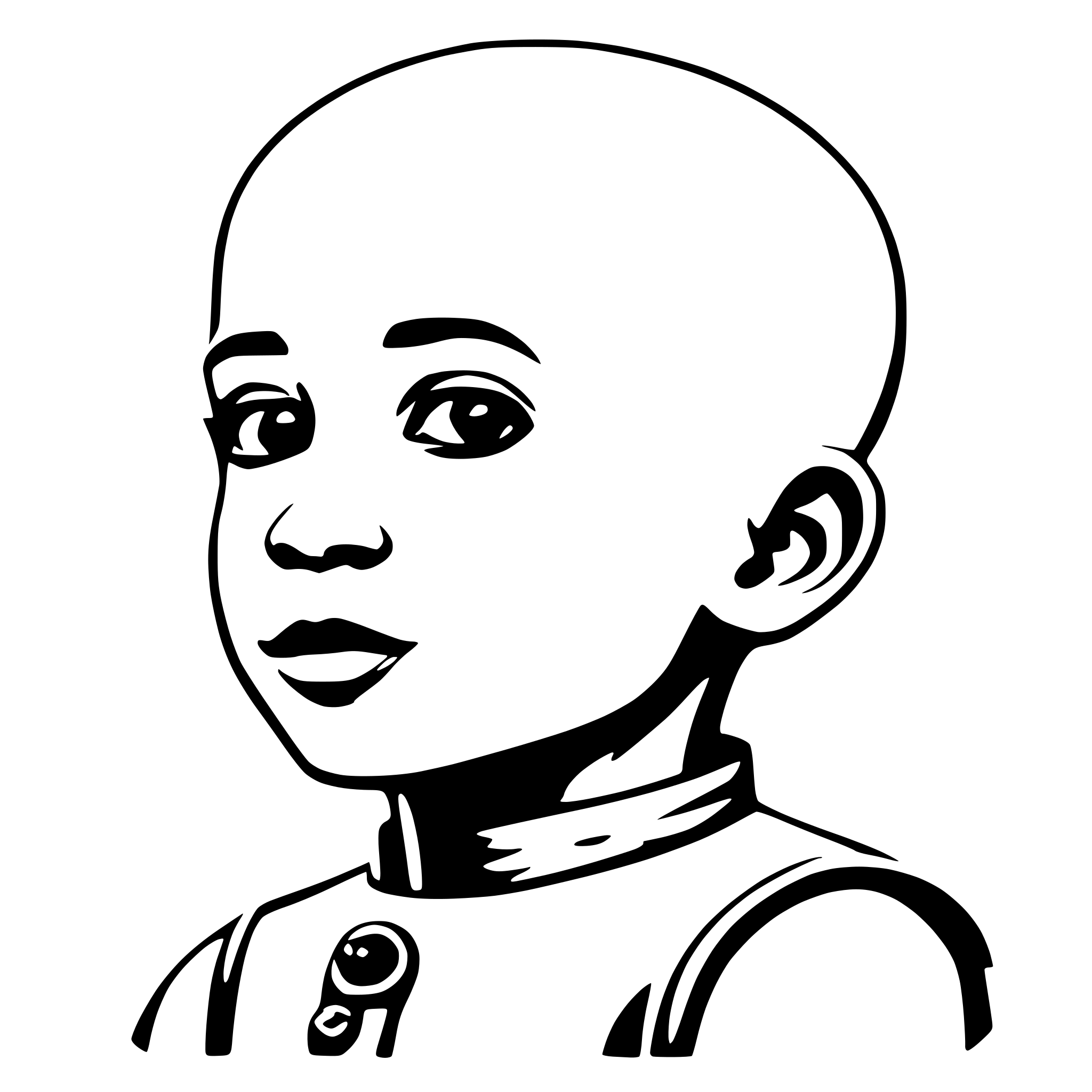 AI-generated SVG of 'bald african boy'