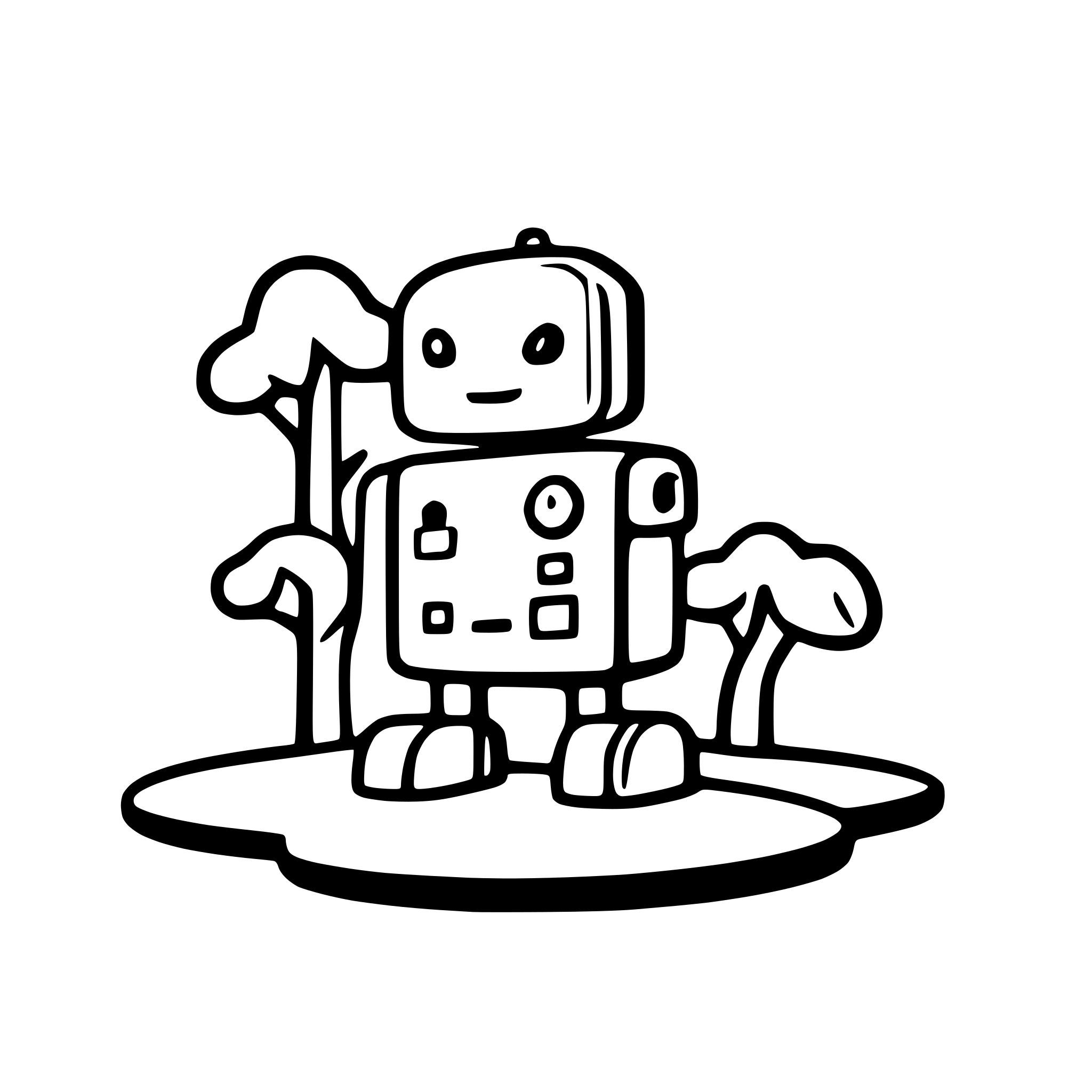 AI-generated SVG of a Robot icon, sitting on an island