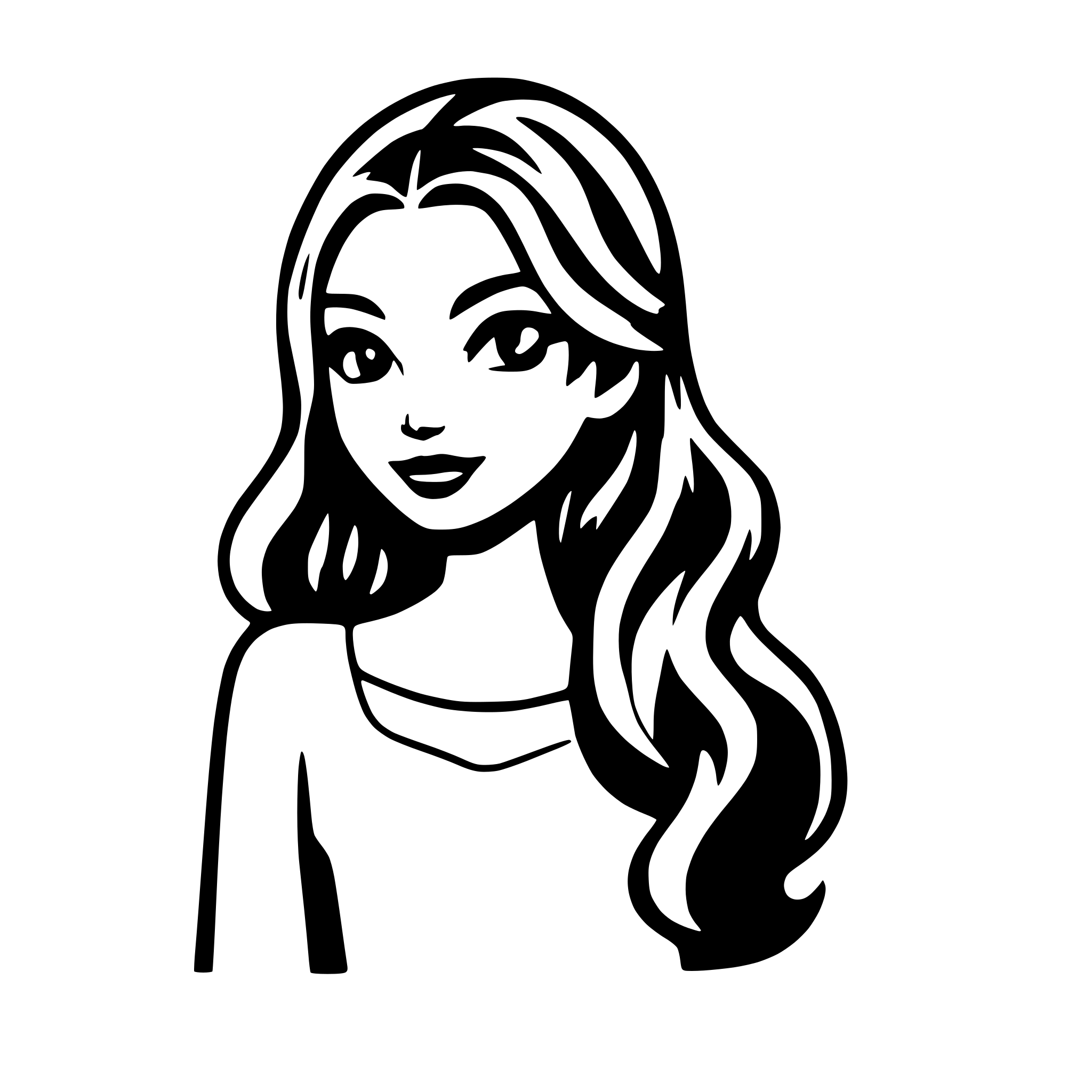 AI-generated SVG of a A girl's hair with full, rich looking volume