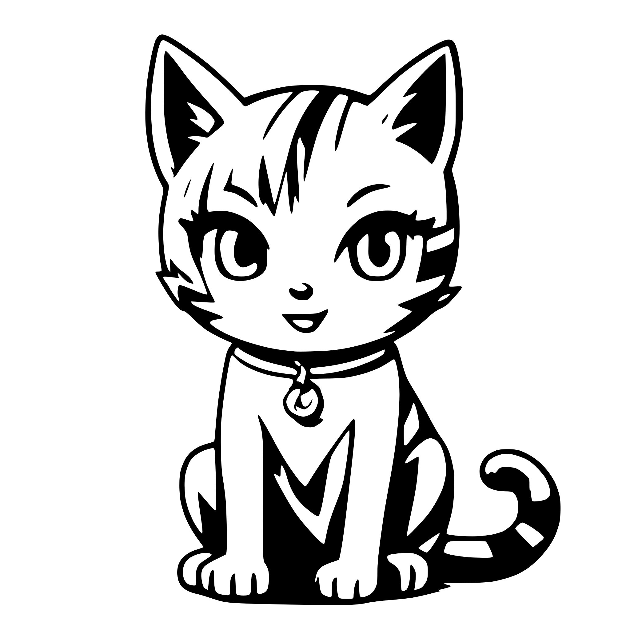 AI-generated SVG of a Create a cat side in a sitting position 
One is cute and has cute eyes and is happy.