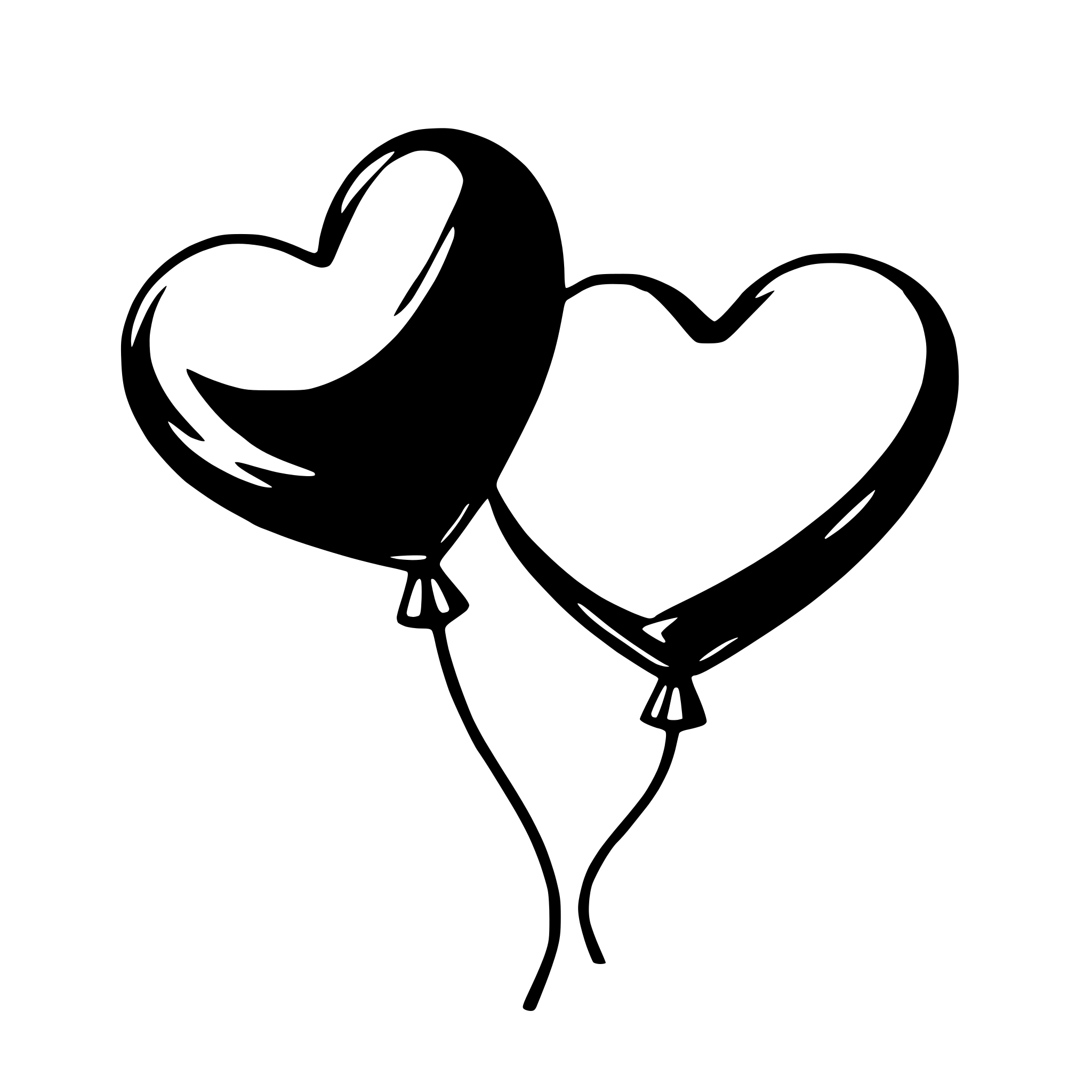 AI-generated SVG of 'heart-shaped balloons'