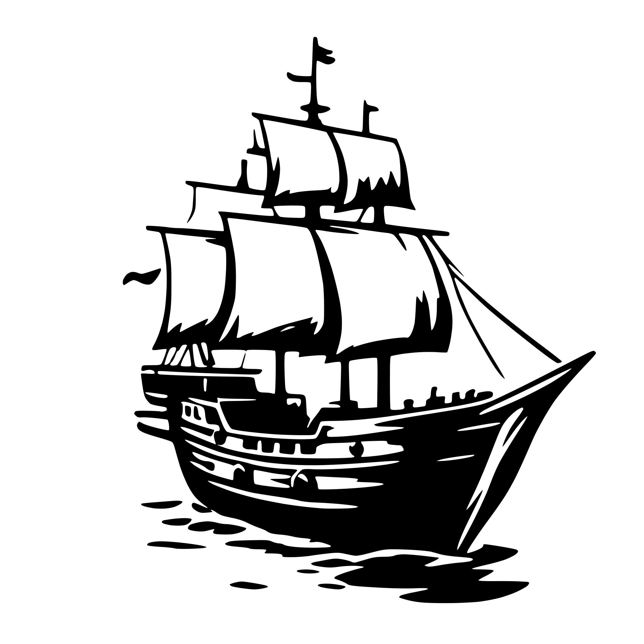 AI-generated SVG of a pirate ship