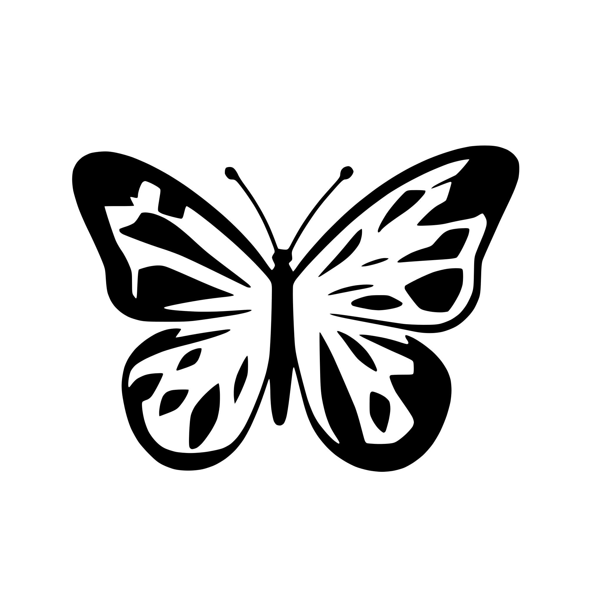 AI-generated SVG of 'black filled  butterfly shape simple'
