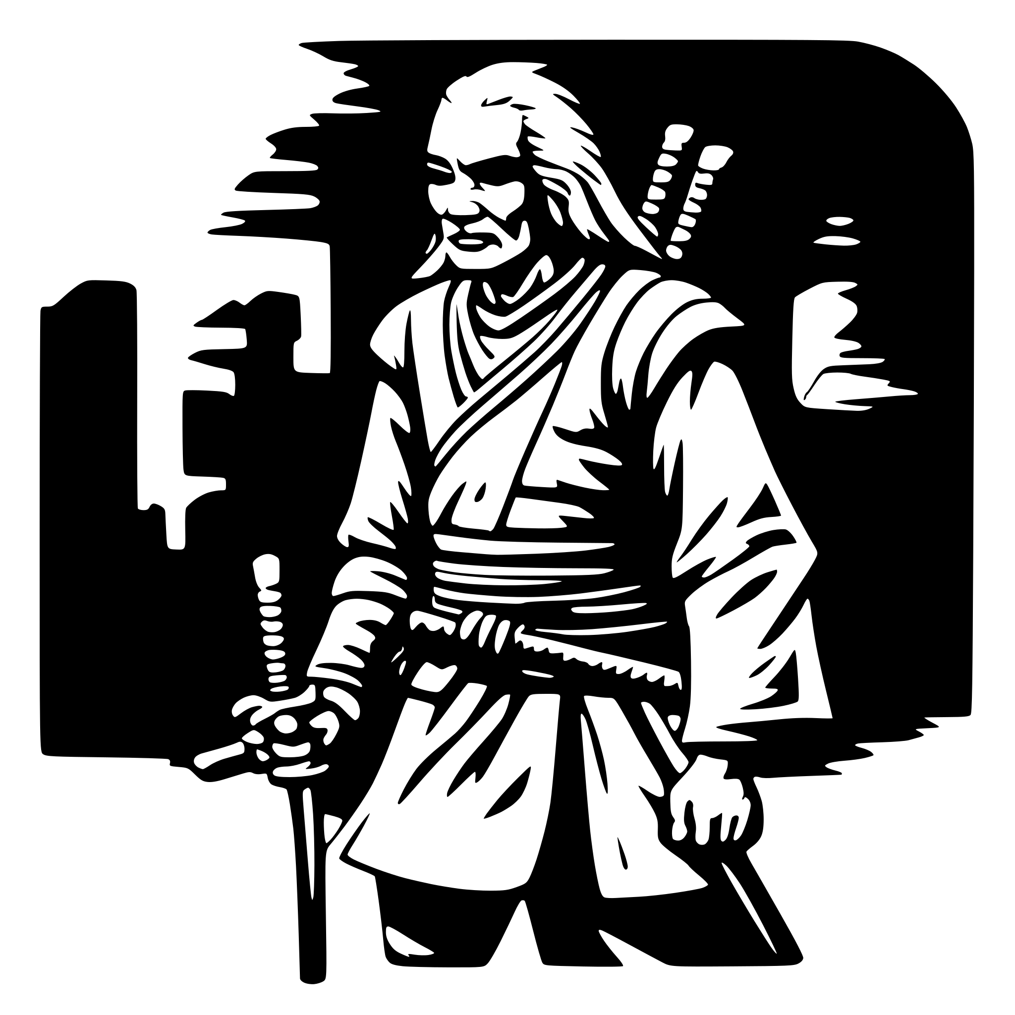 AI-generated SVG of a old samurai