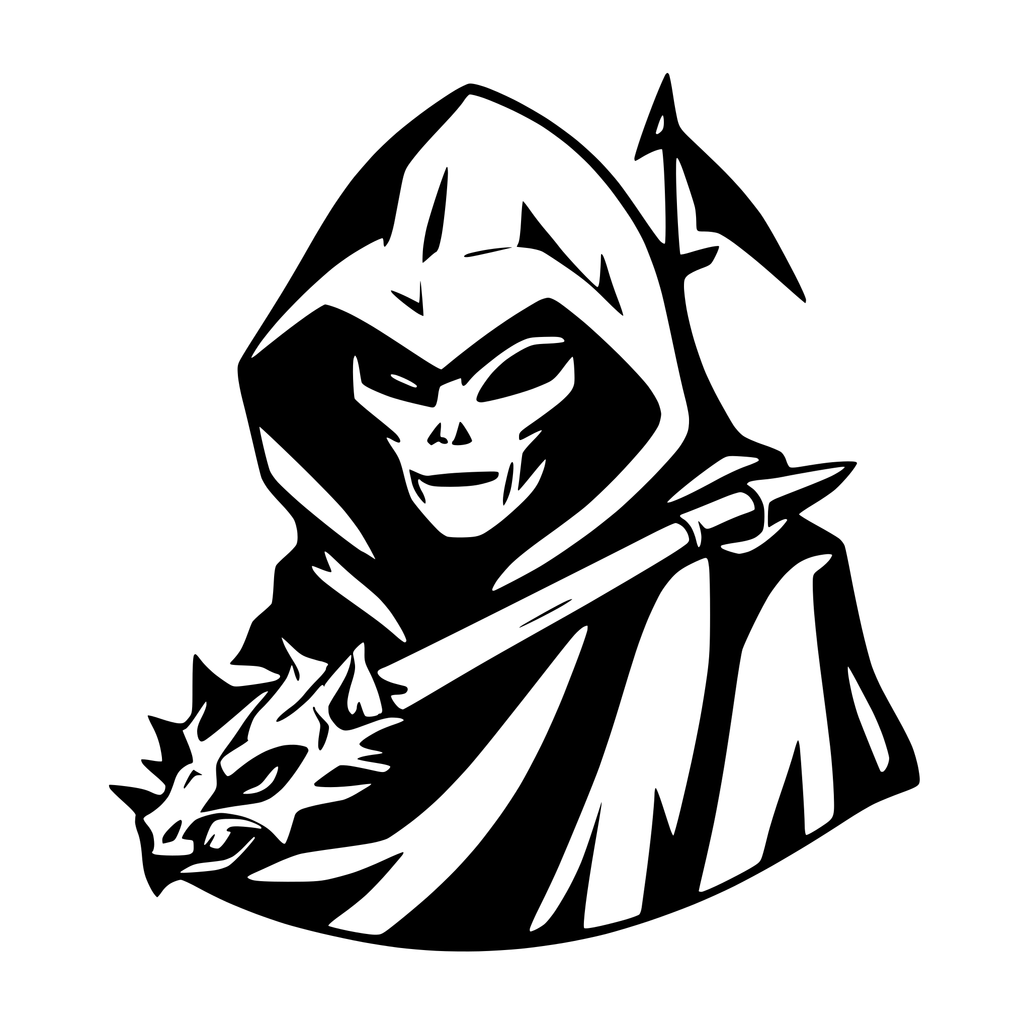 AI-generated SVG of a A reaper hood silhoutte at the top .below underneath are a dragon fighting a tiger AI-generated SVG of a A reaper hood silhoutte at the top .below underneath are a dragon fighting a tiger