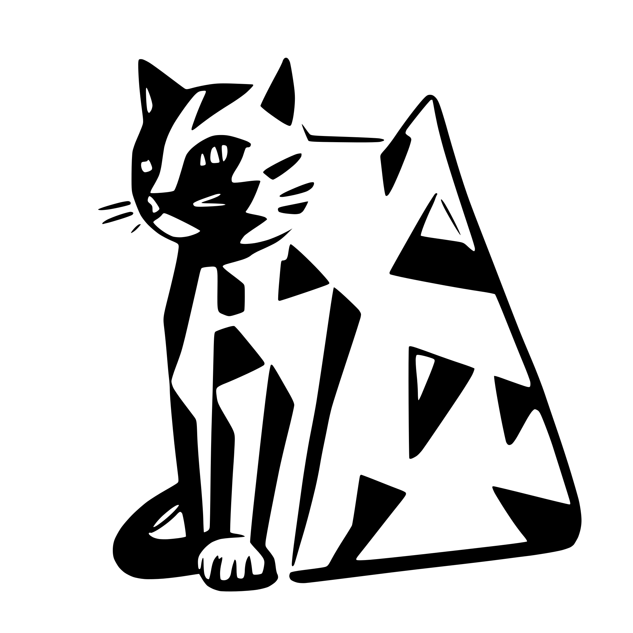 AI-generated SVG of a cat made of triangles