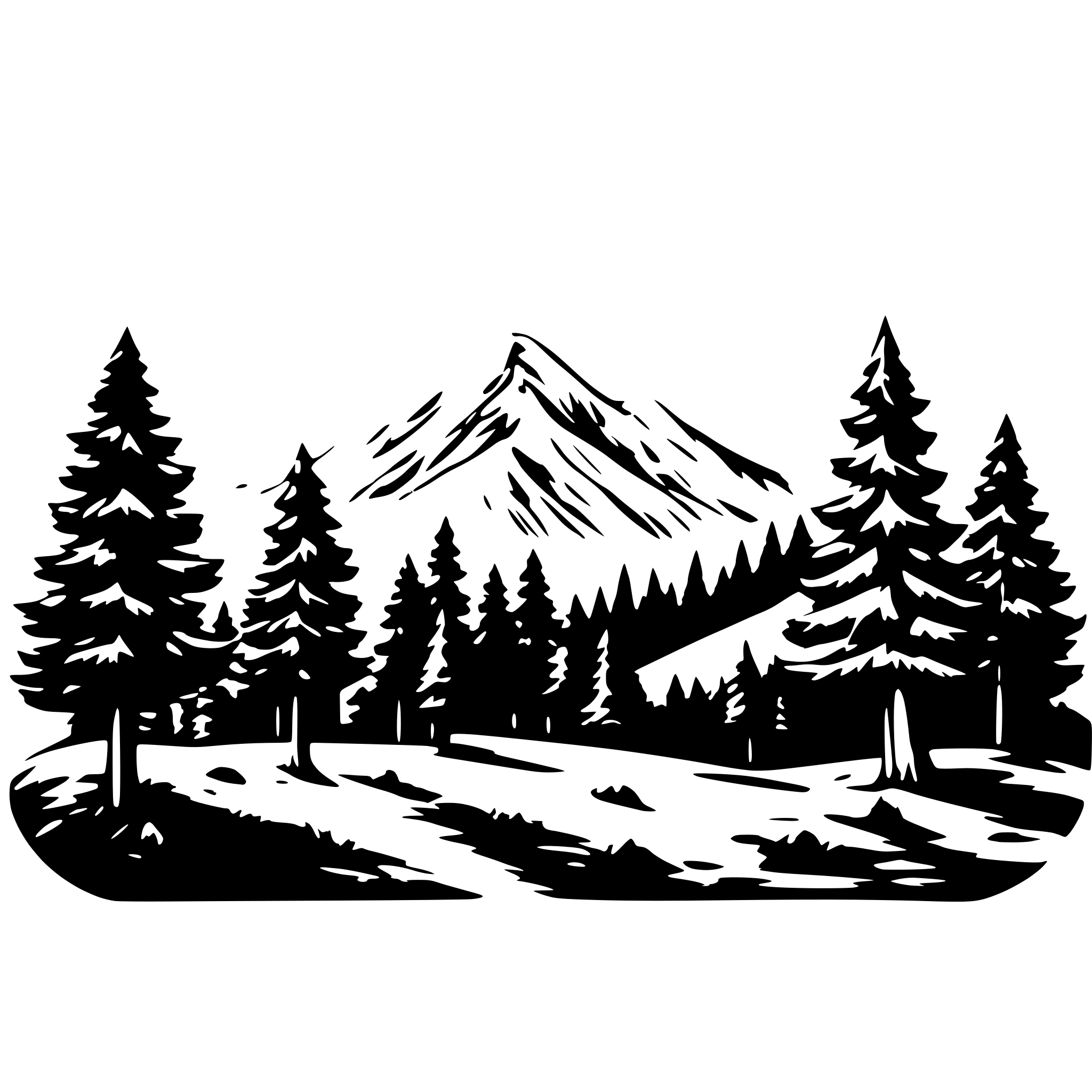 AI-generated SVG of 'mountain stars Trees'