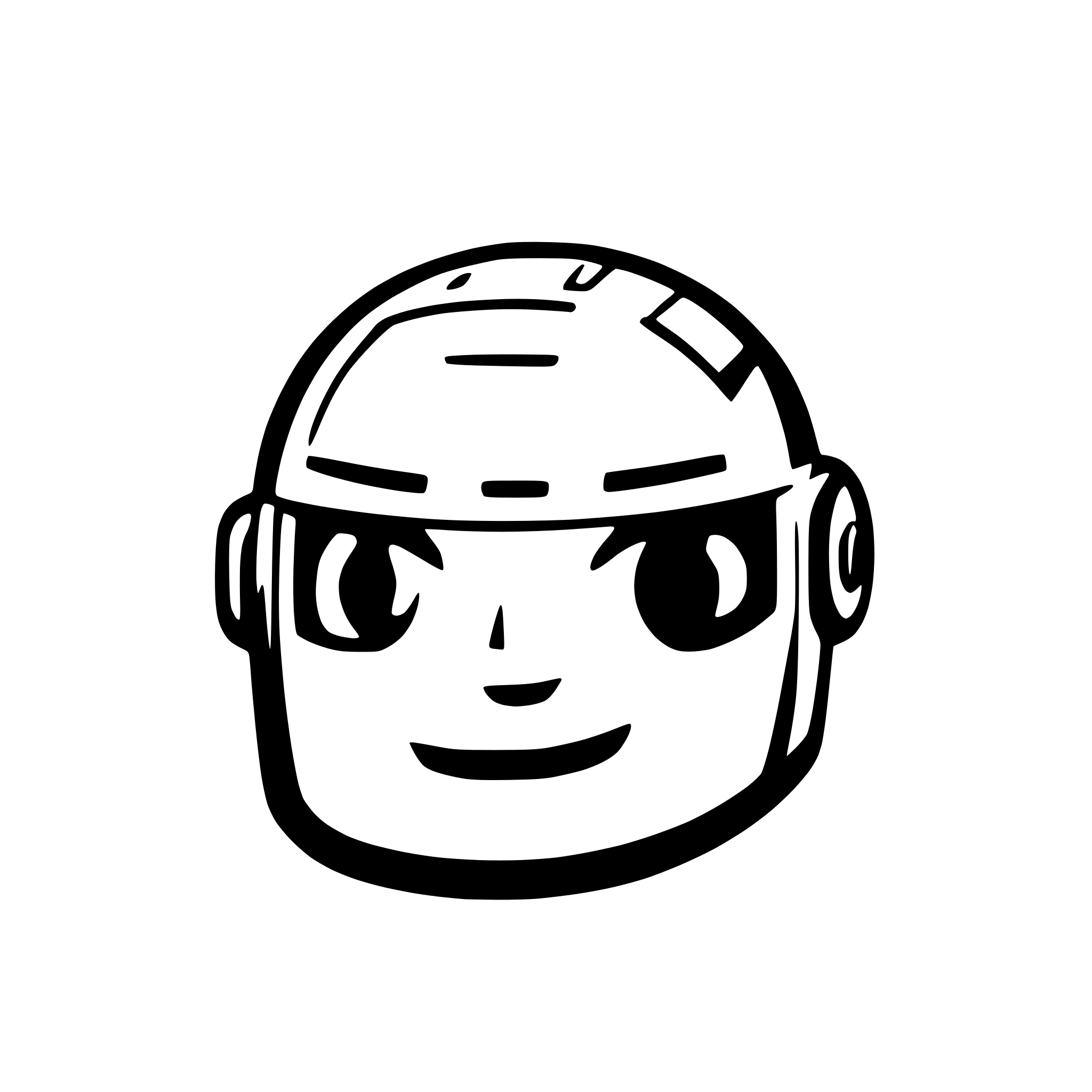 AI-generated SVG of a Create a robotic face for an AI copilot that looks cheerful,  make him smiling slightly and looking directly into the camera, it will serve as a logo