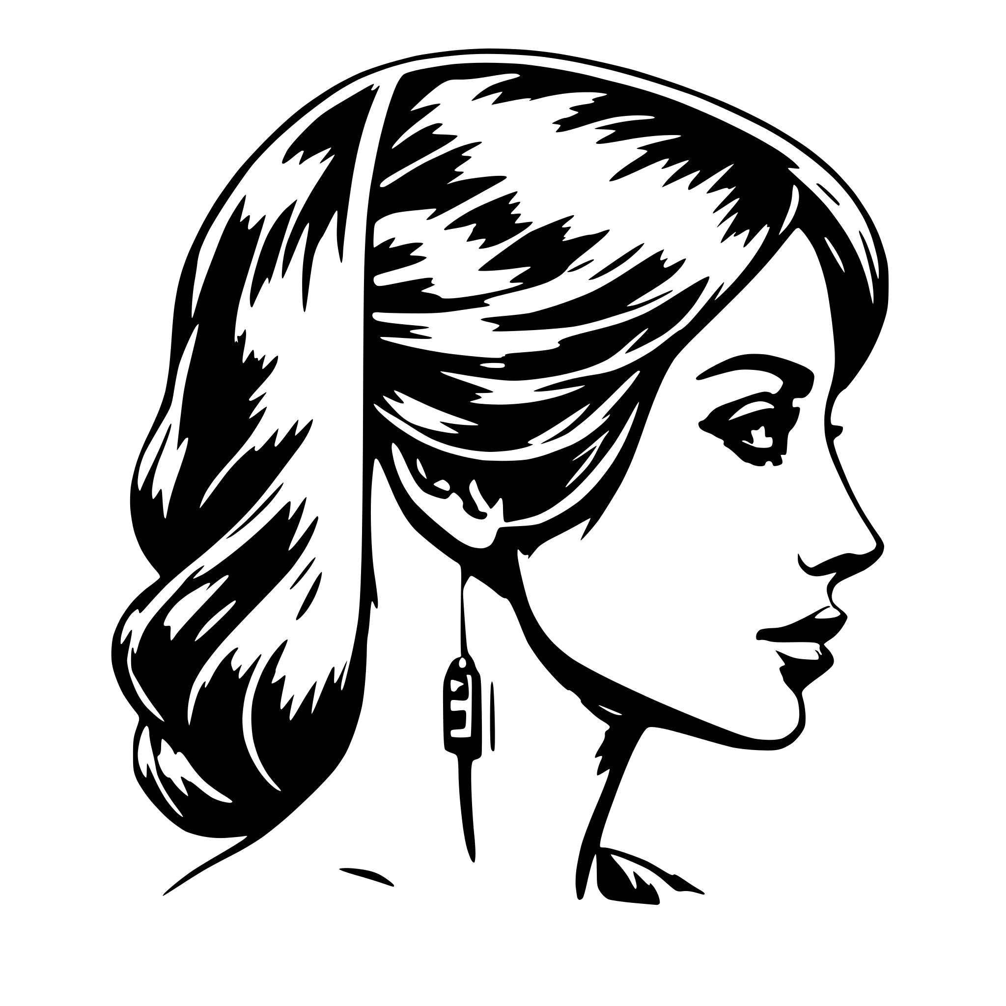 AI-generated SVG of 'a pencil sketch draft of a woman side profile surgery anatomy, strokes, smooth strokes'