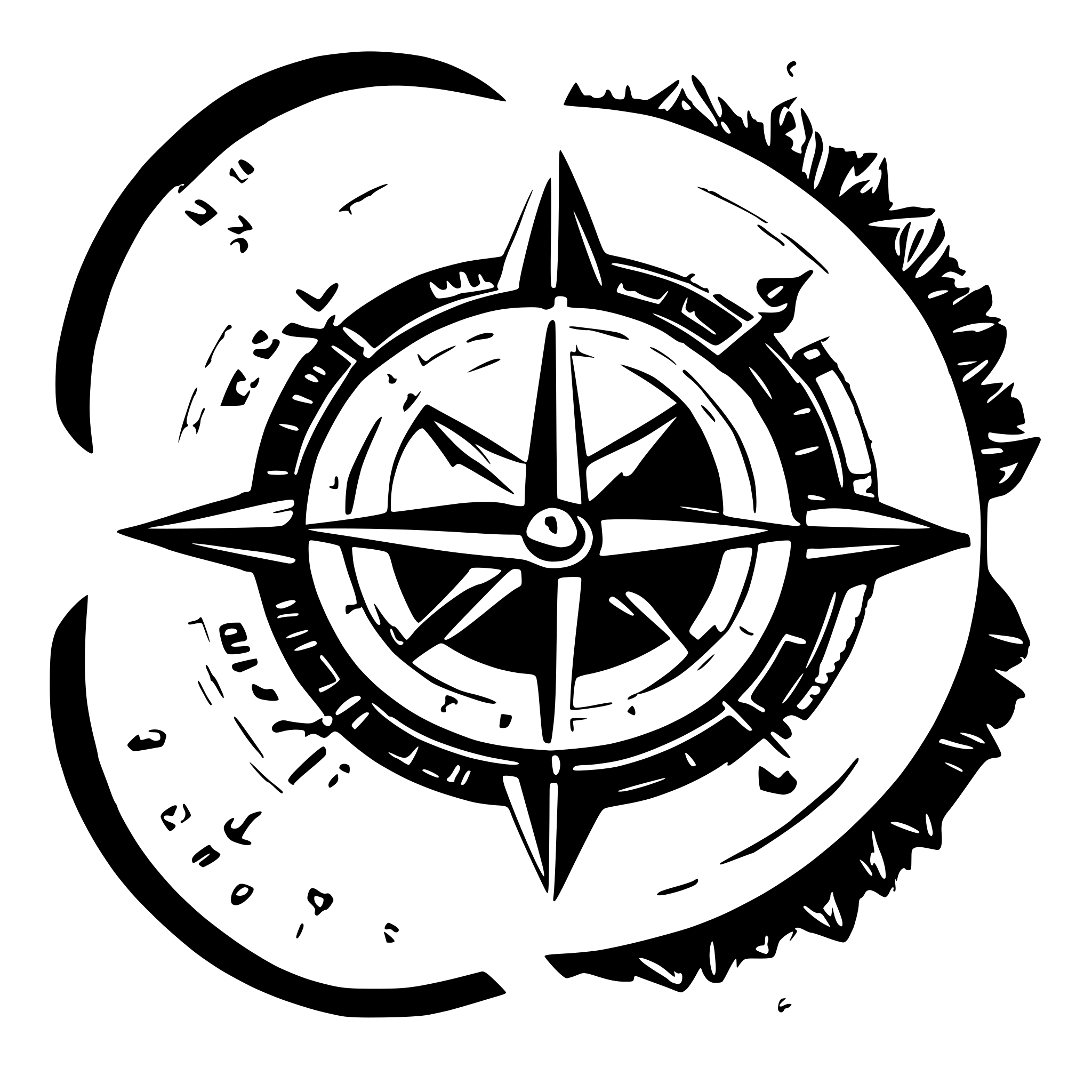 AI-generated SVG of a math paper with ruler and compass