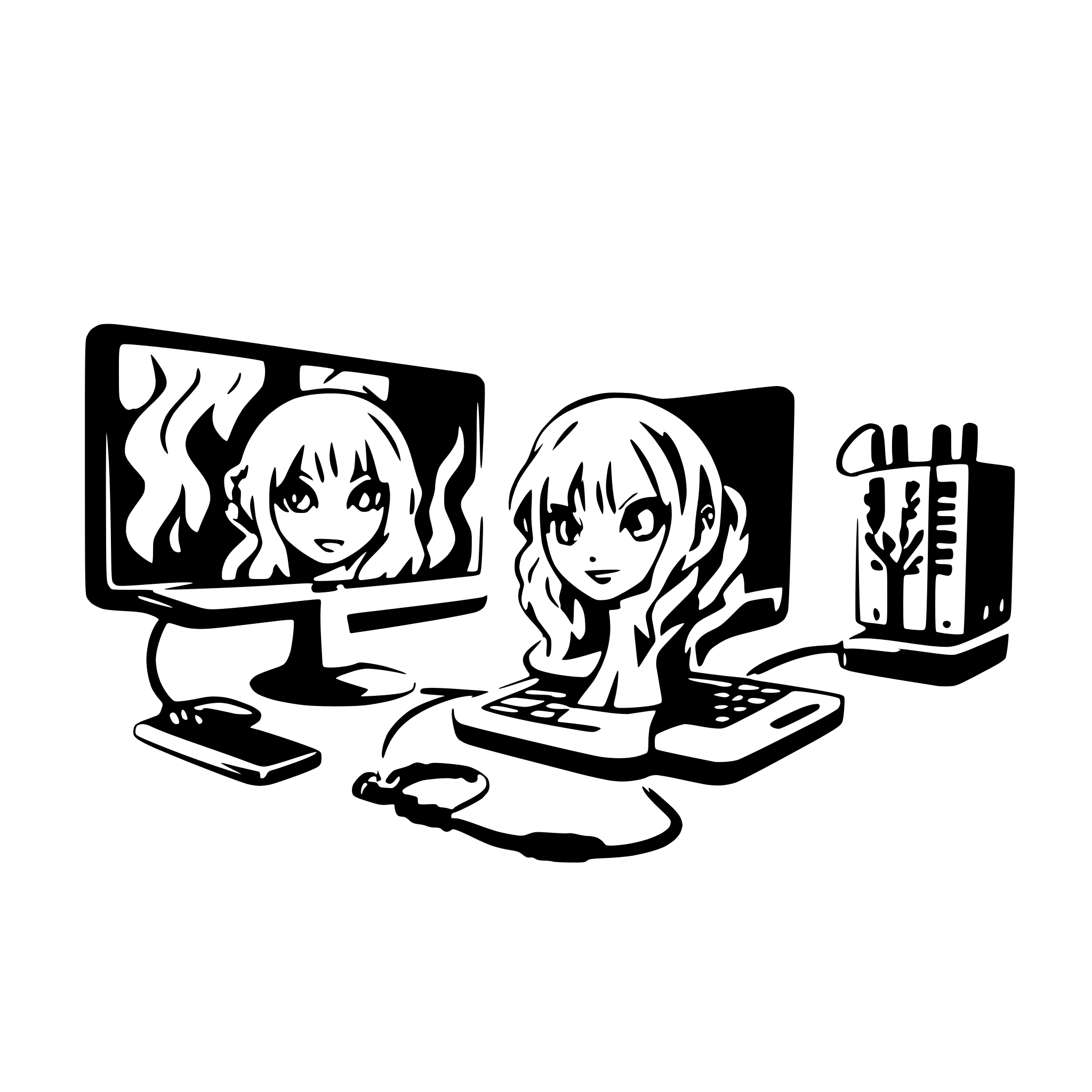 AI-generated SVG of a a laptop connecting to multiple servers through load balancing