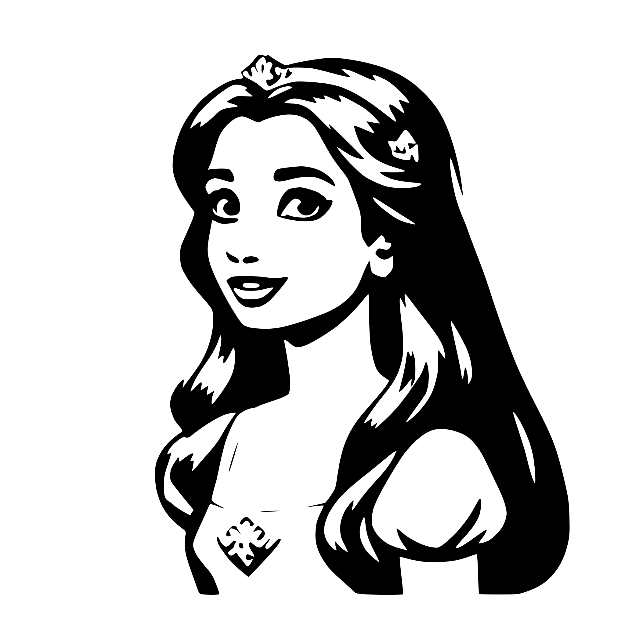 AI-generated SVG of a Disney princess