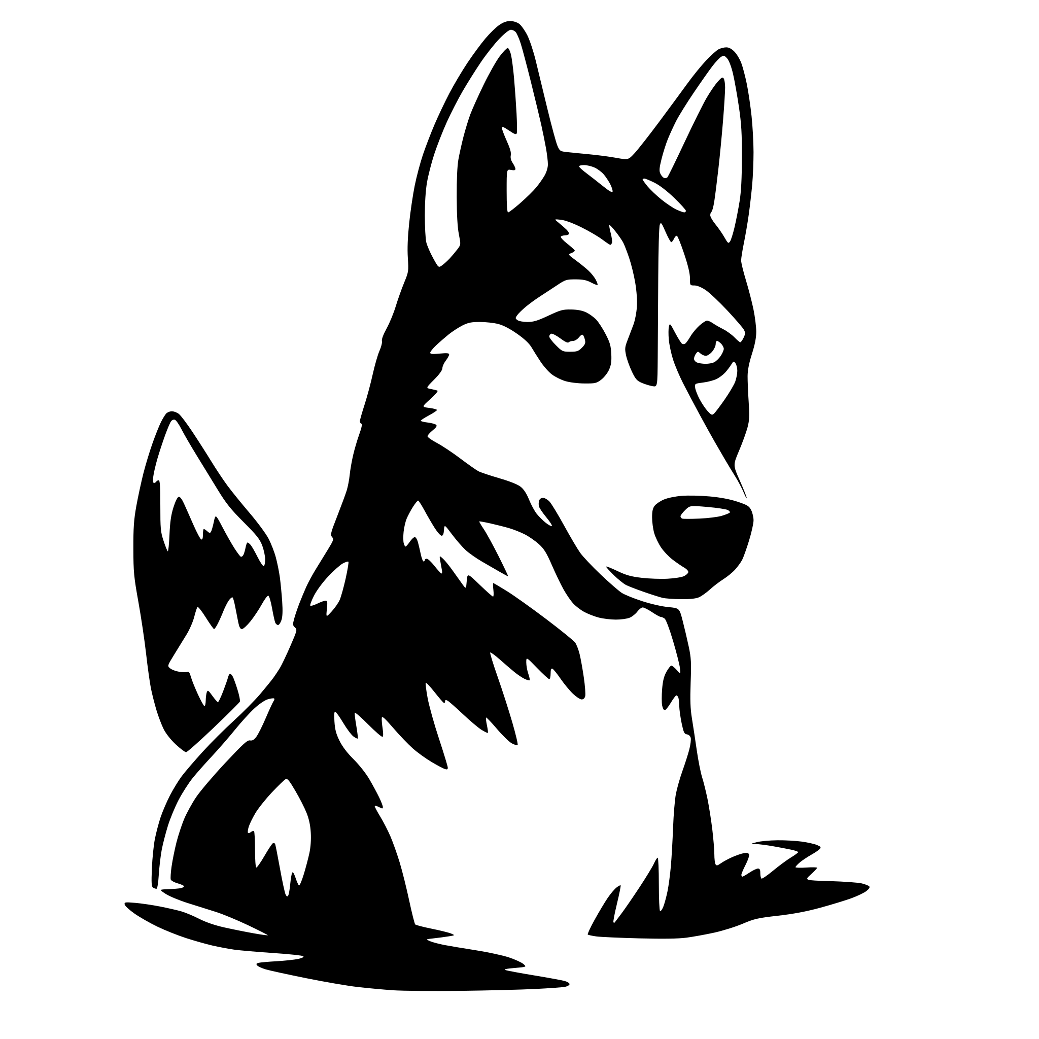 AI-generated SVG of a husky dog