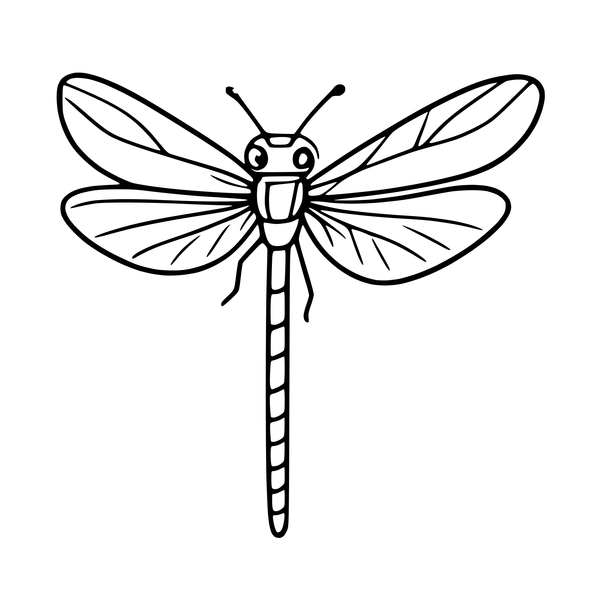 AI-generated SVG of a dragonfly with delicate wings