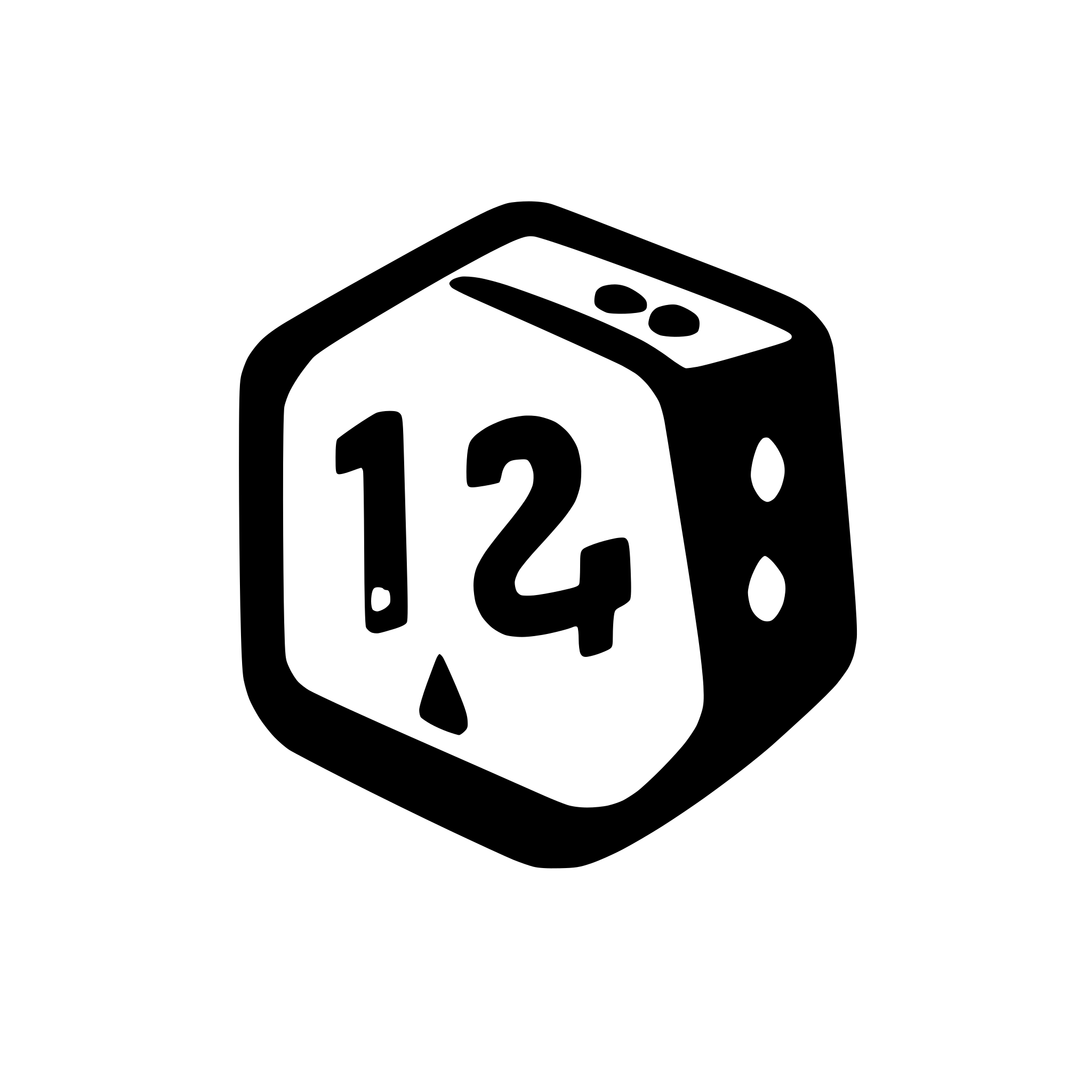 AI-generated SVG of a d20 showing number 20
