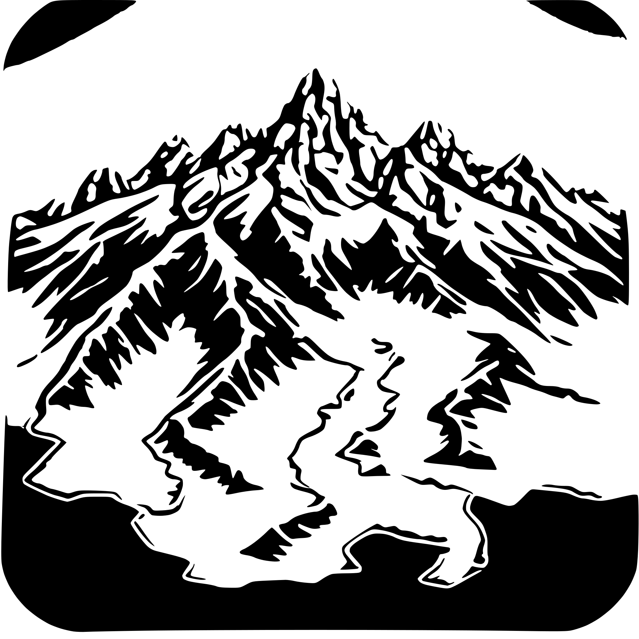 AI-generated SVG of a grand tetons topographic map