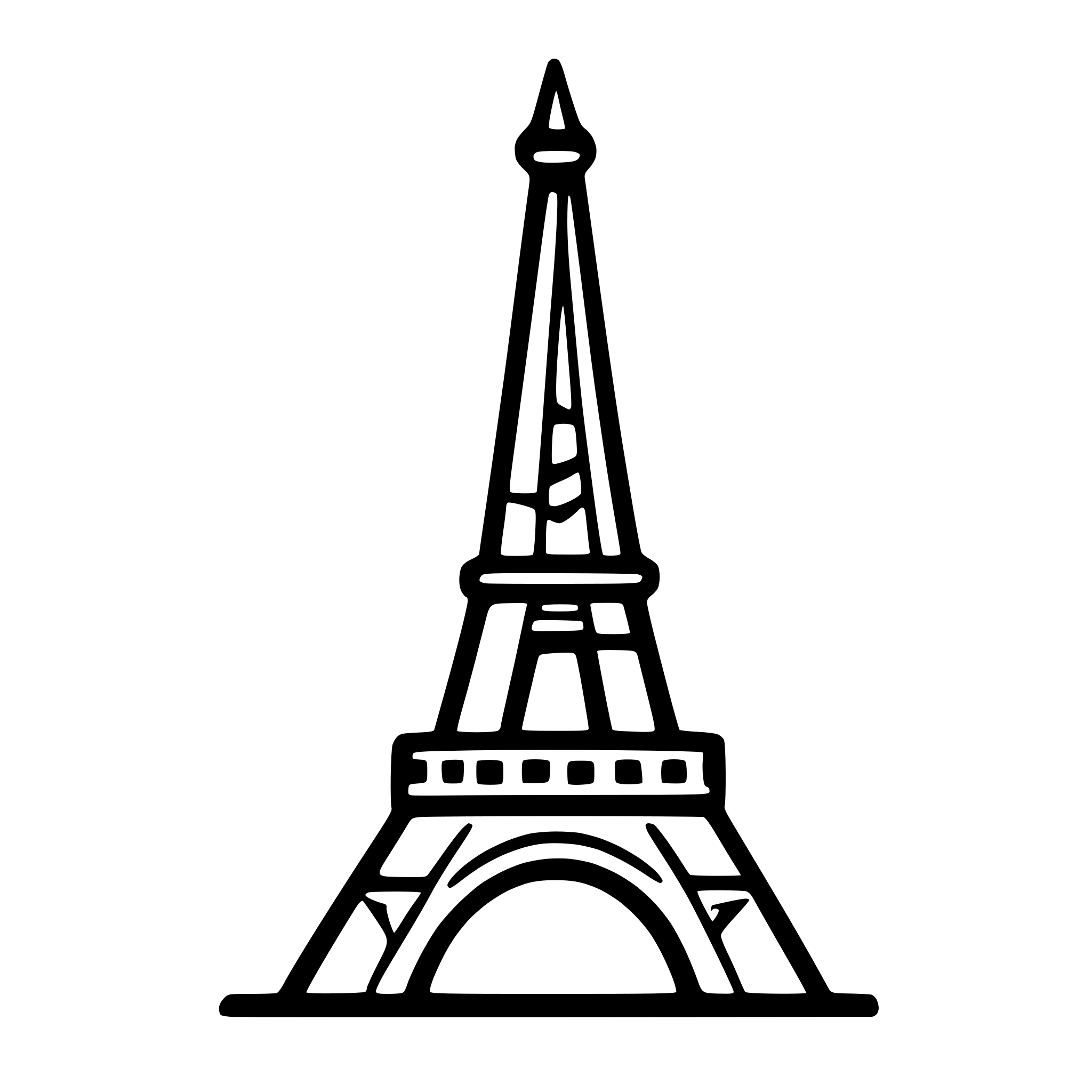AI-generated SVG of a Very Simple eiffel tower doodle a single continious line