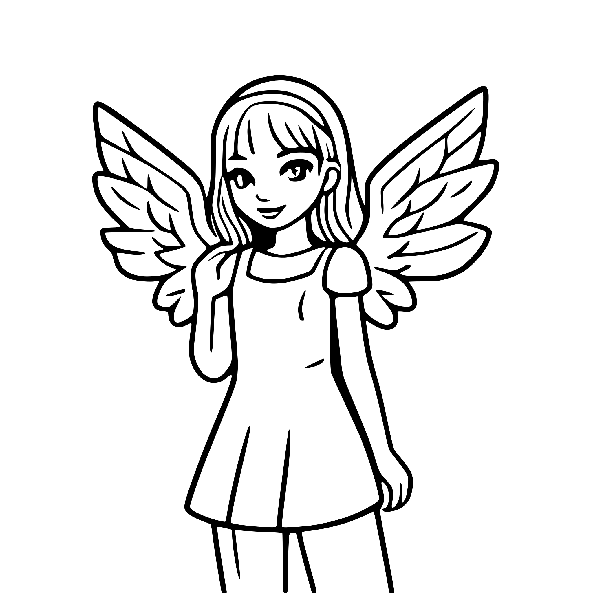 AI-generated SVG of 'angel wings with halo'