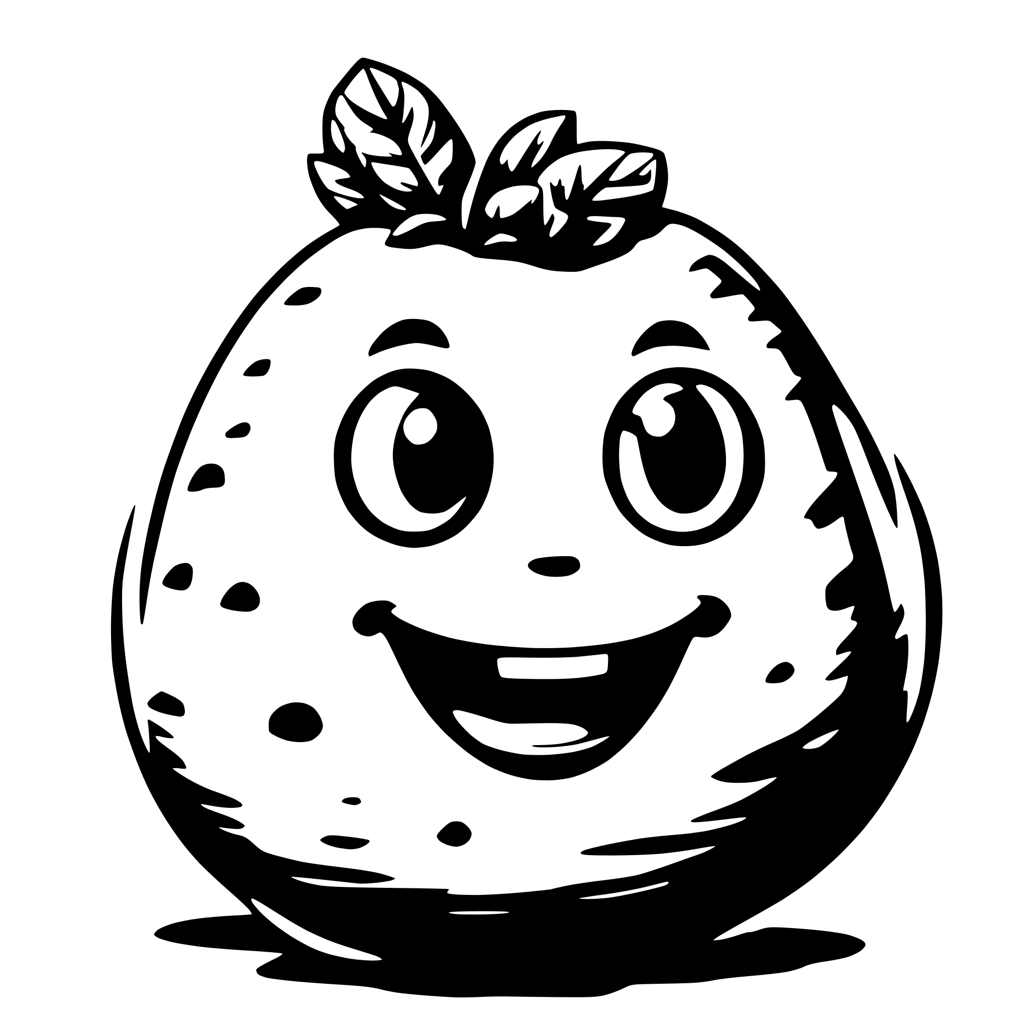 AI-generated SVG of a a potato smiling looking straight, in a cartoon style AI-generated SVG of a a potato smiling looking straight, in a cartoon style