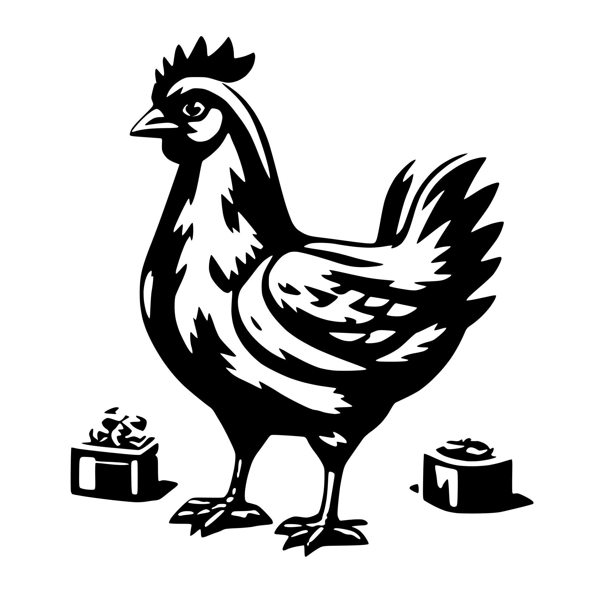 AI-generated SVG of a a hen in simplistic arcade style