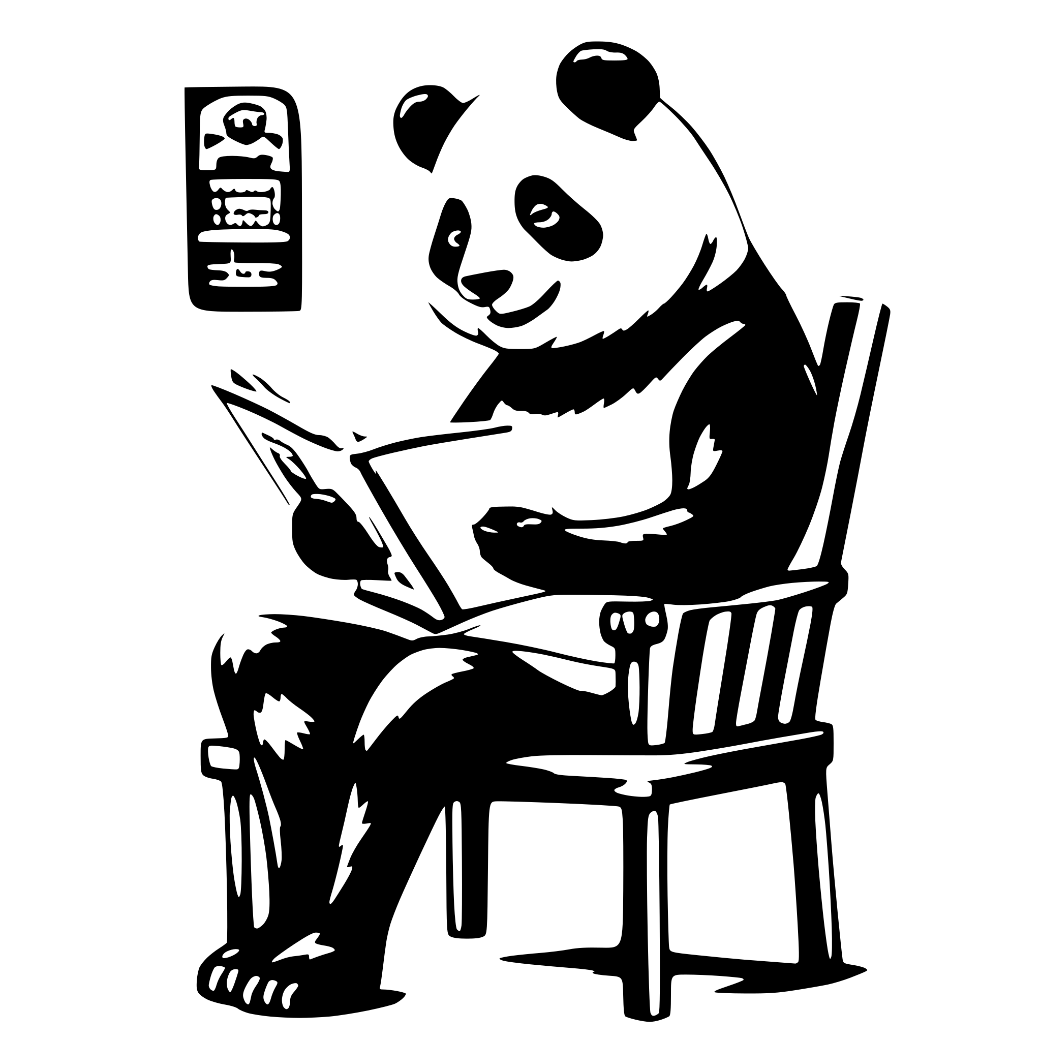 AI-generated SVG of a a panda sit on a chair reading a very big book AI-generated SVG of a a panda sit on a chair reading a very big book