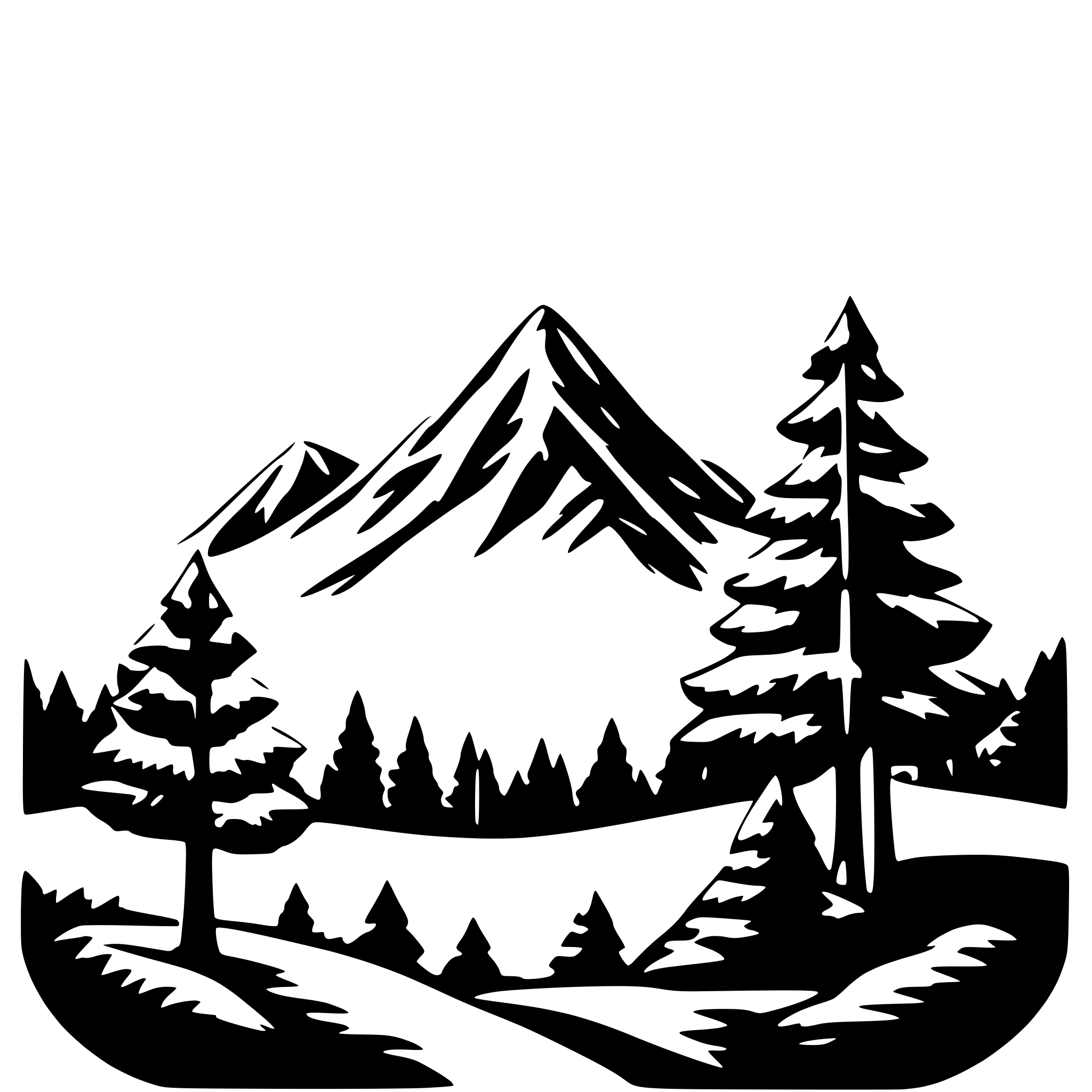 AI-generated SVG of a Forest with mountain