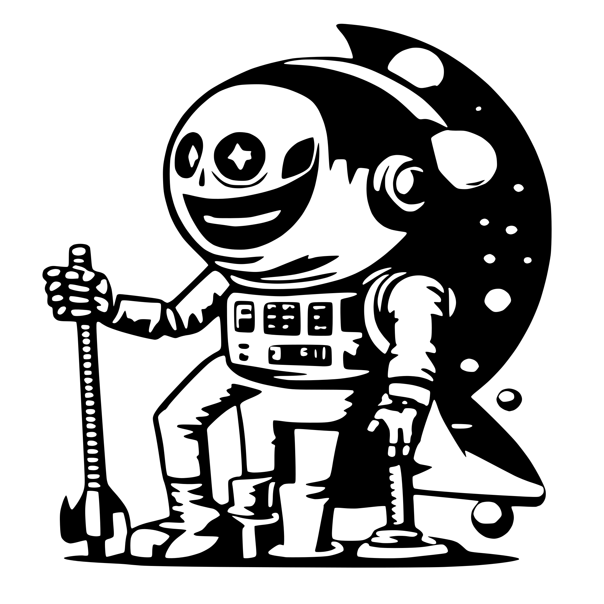 AI-generated SVG of 'tune squad from Space jame'