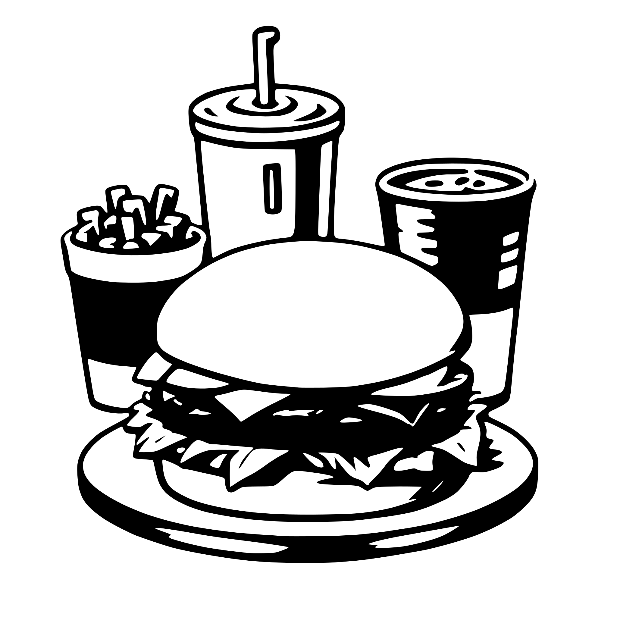 AI-generated SVG of 'hamburger and fries'