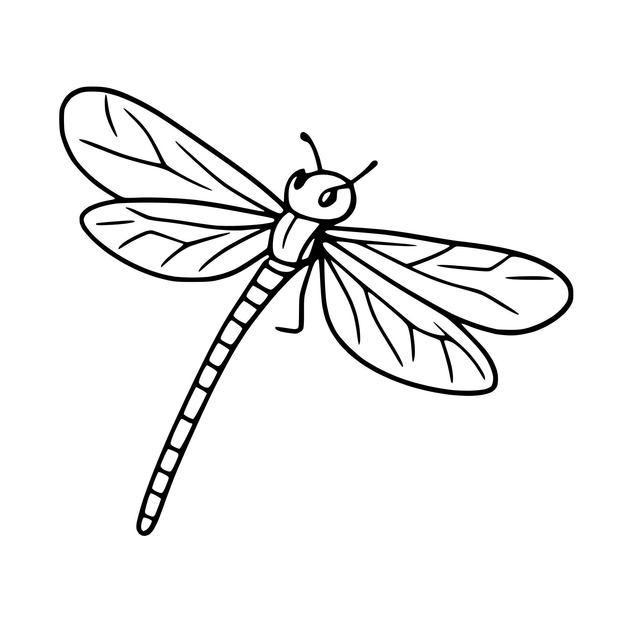 AI-generated SVG of a dragonfly with delicate wings