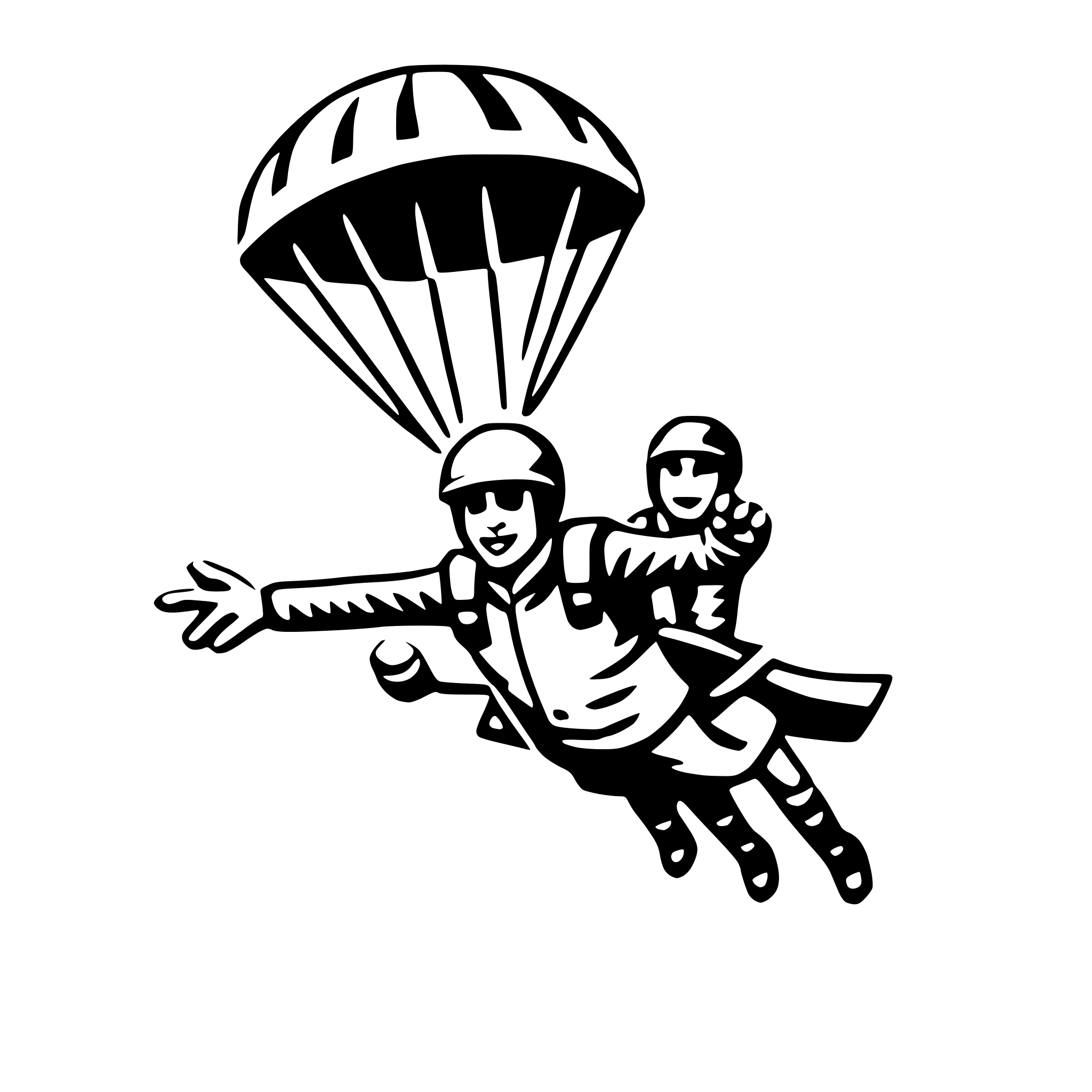 AI-generated SVG of 'parachuting from plane'