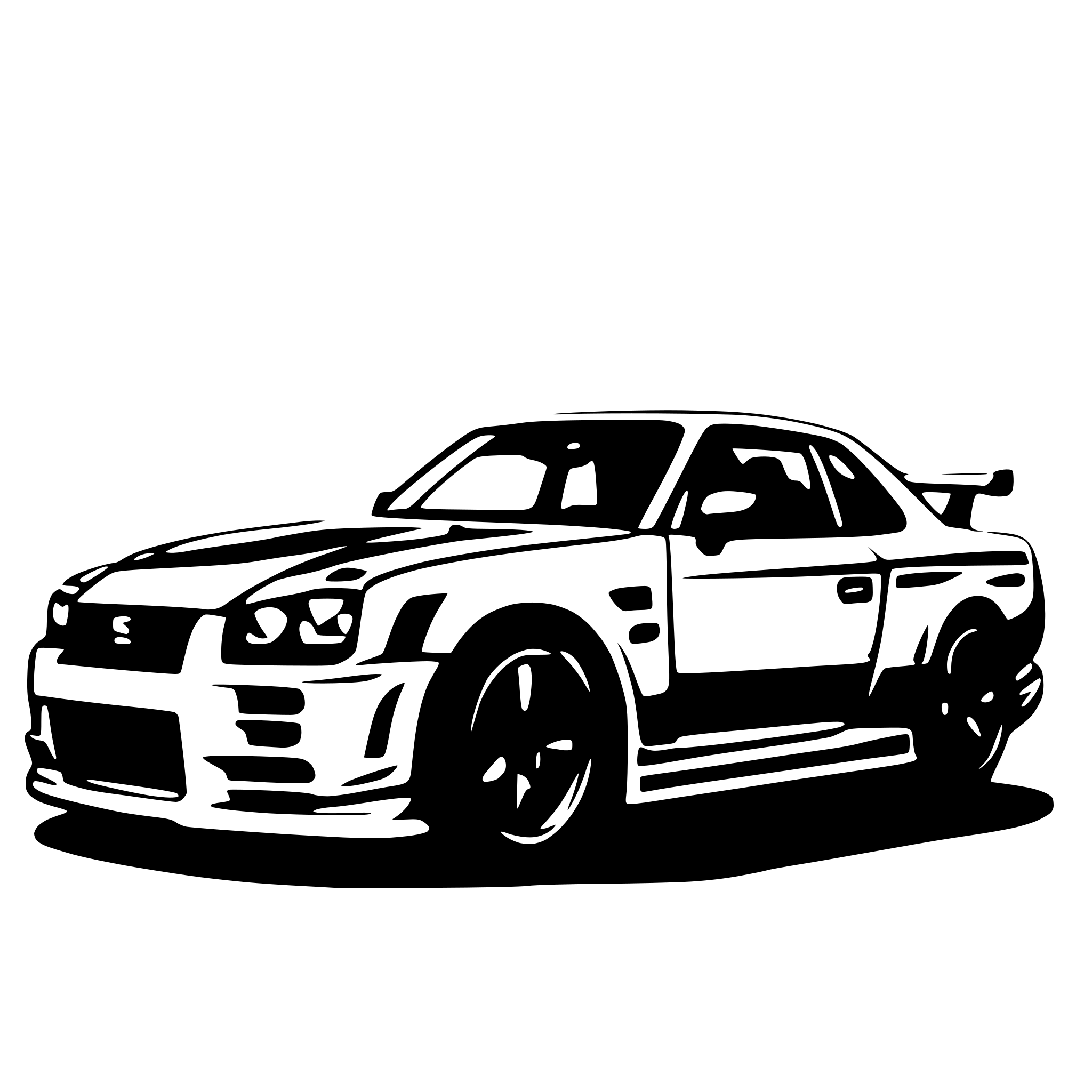 AI-generated SVG of 'side view: nissan skyline r34 without background'
