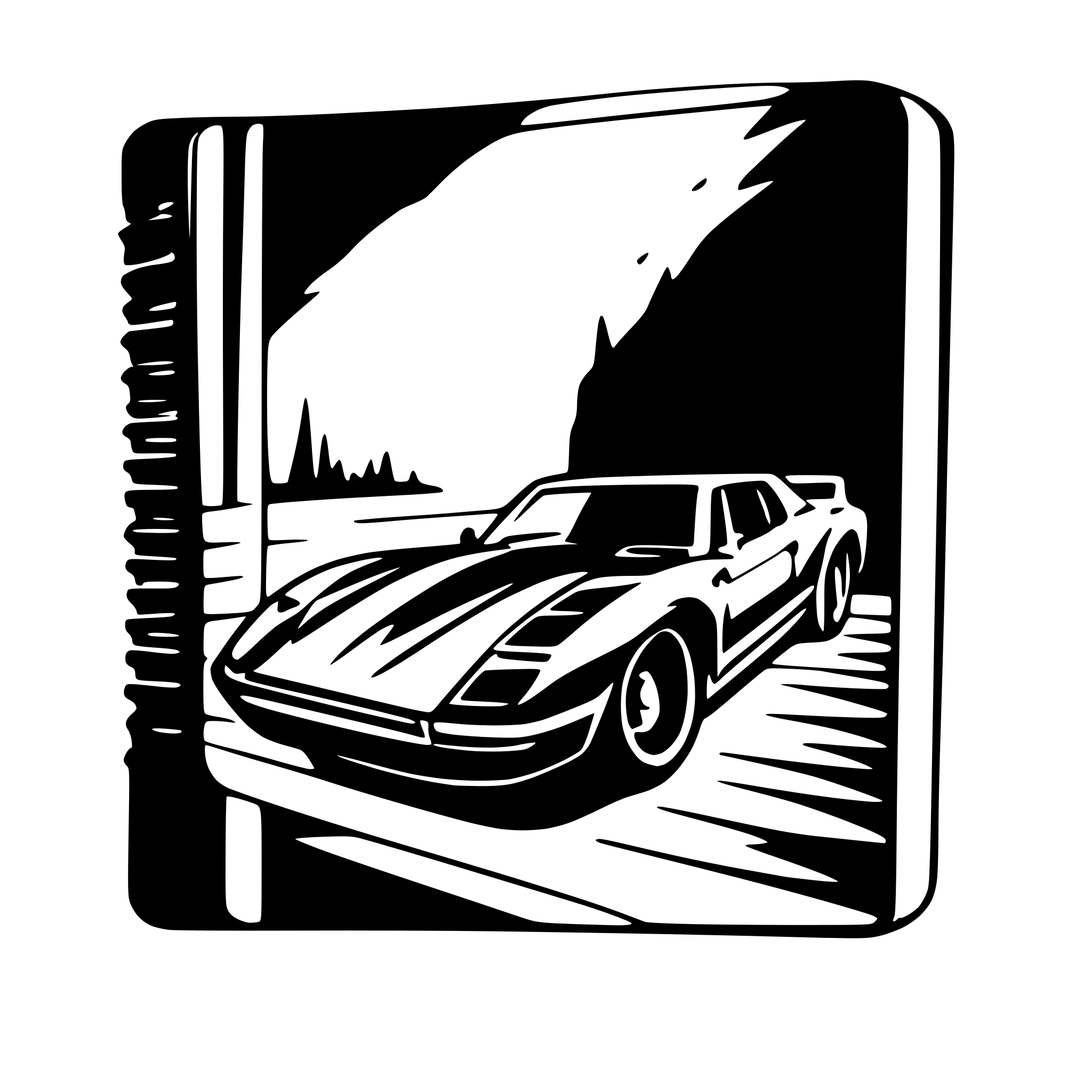 AI-generated SVG of a knight rider car kitt sticking out of a picture frame