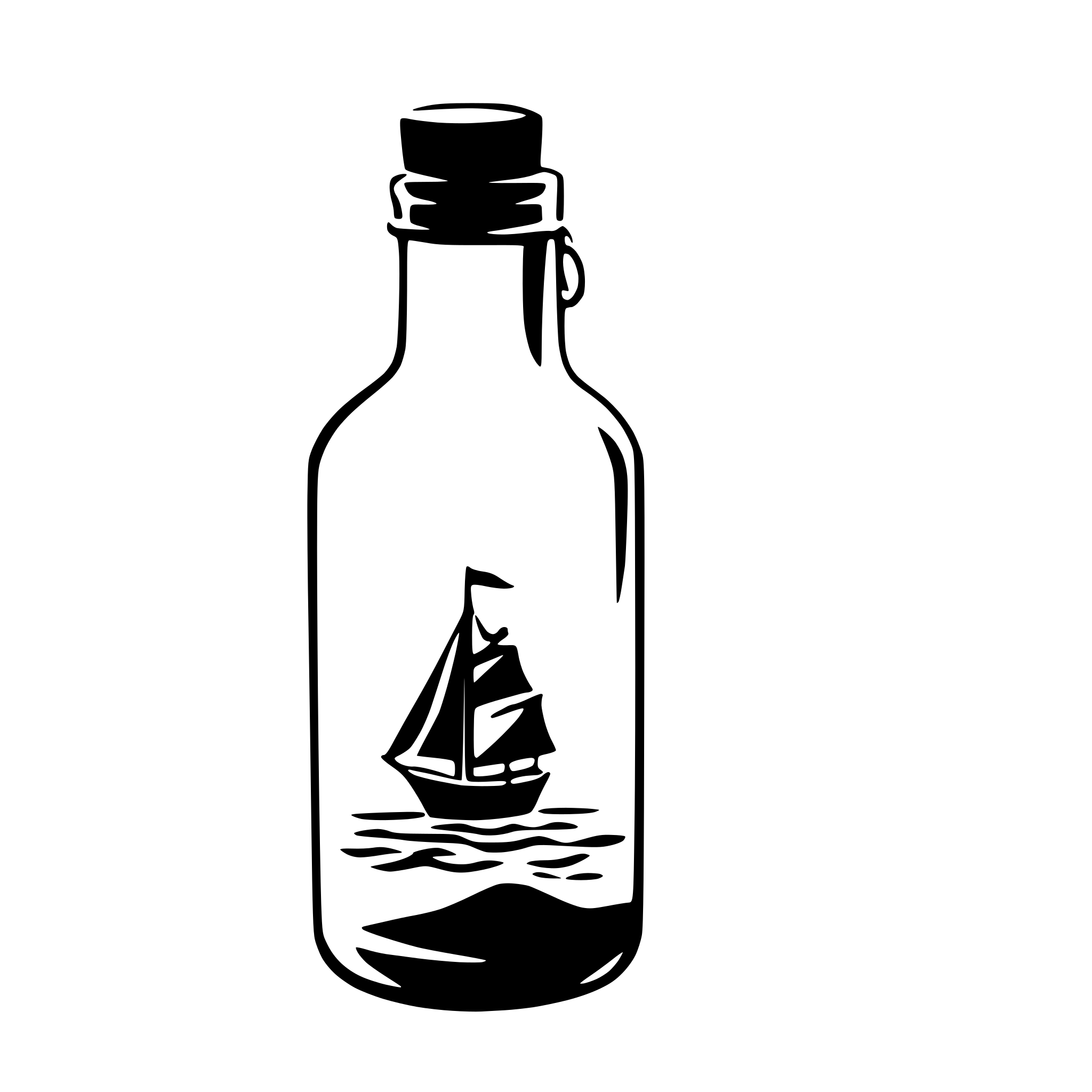 AI-generated SVG of 'sailing ship in a bottle'