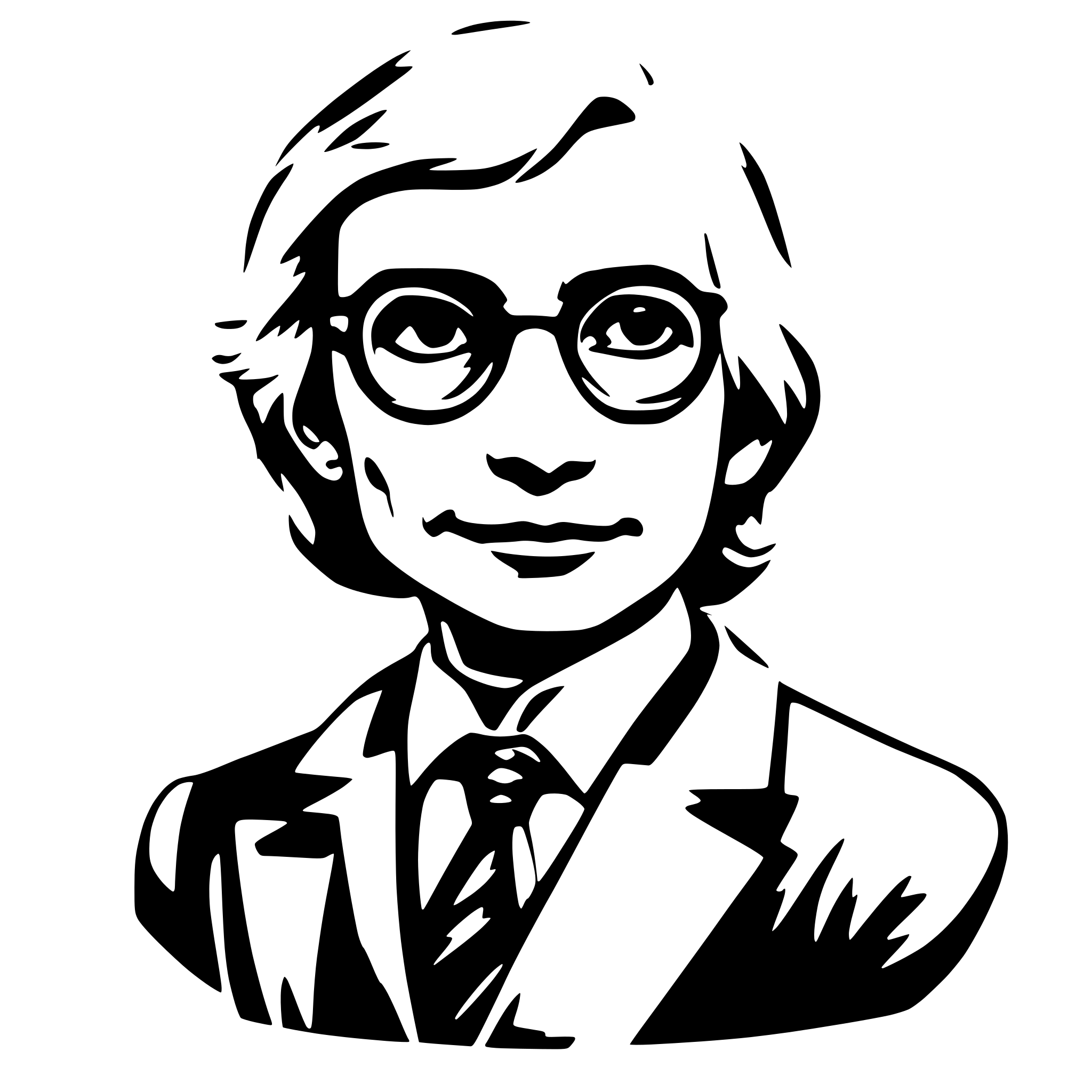 AI-generated SVG of a A professor with 1-2 colors